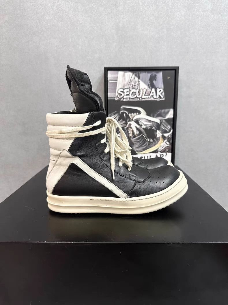 Rick Owens Rick Owens Geobasket Black and White Sneakers-yf Size US 6 / IT 36 - 6 Thumbnail