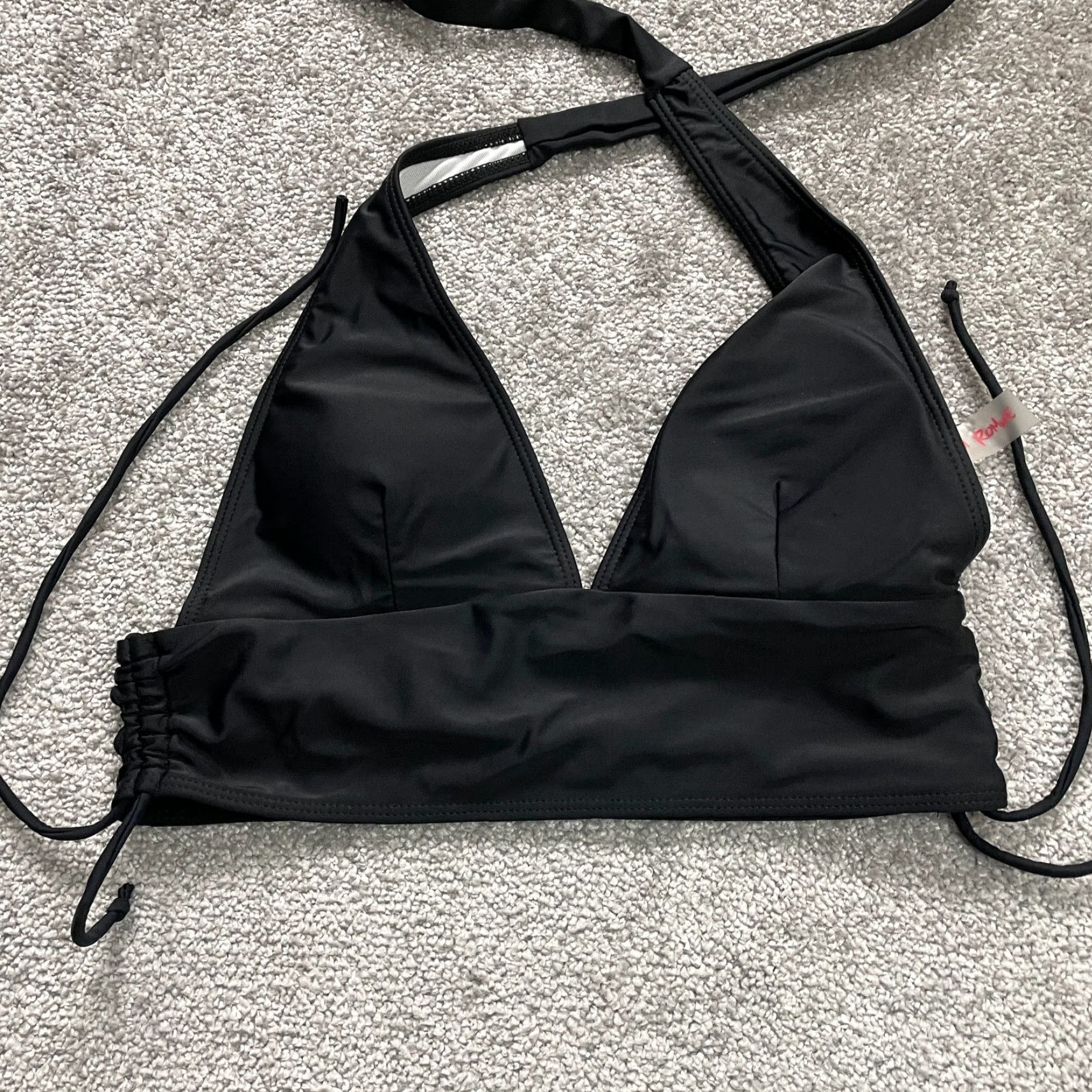 Vintage ROMWE Bikini Top Women Medium Black Padded Halter Backless Beach Swimwear Top Size M / US 6-8 / IT 42-44 - 3 Thumbnail