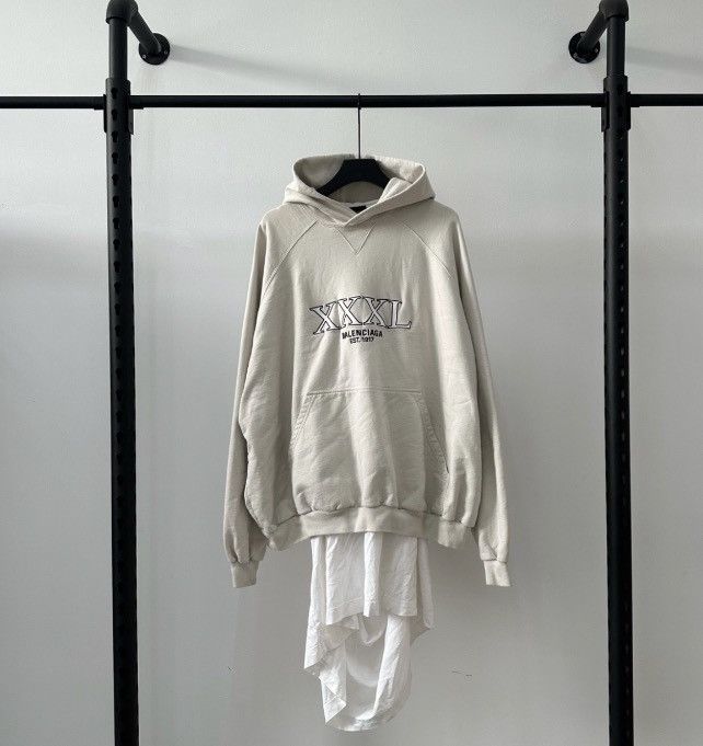image of Balenciaga Fw22 Snowstorm Show 3Xl Combination Hoodie in Green, Men's (Size XS)