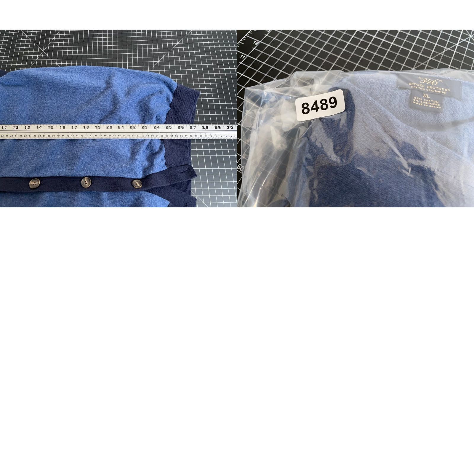 Brooks Brothers Brooks Brothers 346 Cardigan XL Blue Sweater Men Regular V-Neck Cashmere Cotton Knit Size US XL / EU 56 / 4 - 9 Thumbnail