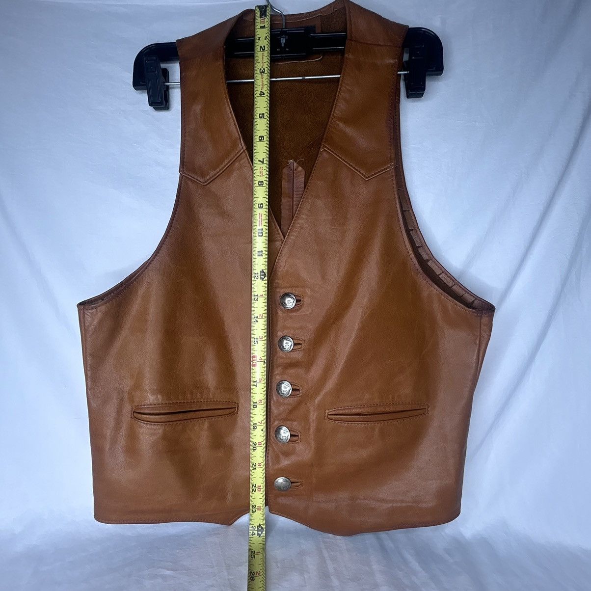 Vintage VTG USA Lew N Me Leather Western Cowboy Vest Buffalo Nickel Size US M / EU 48-50 / 2 - 4 Thumbnail