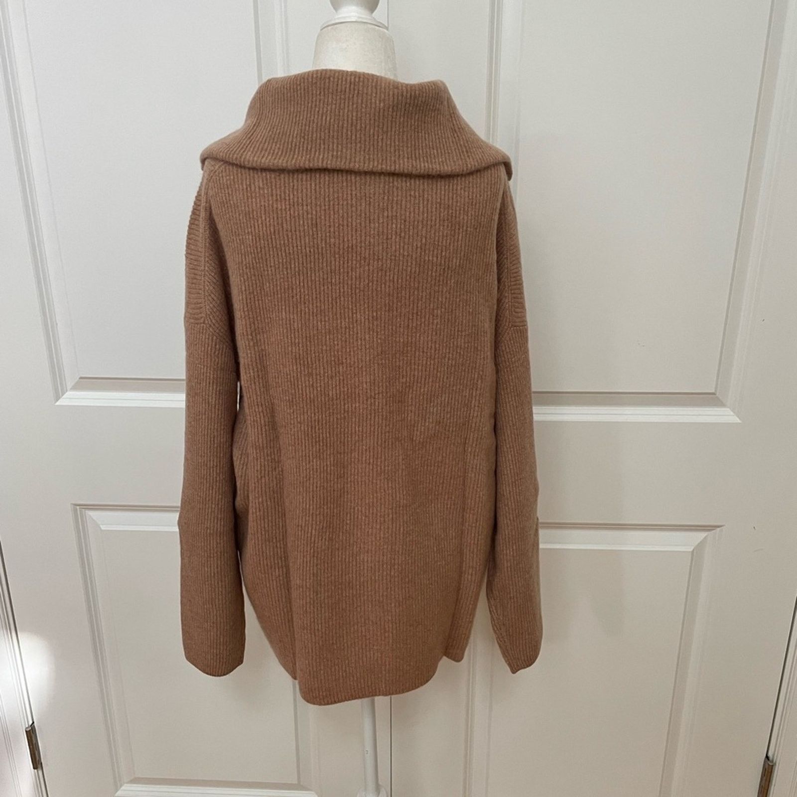 Rachel Zoe Ribbed 2-Ply Cashmere Sweater - Zip Neck from Rachel Zoe Size L / US 10 / IT 46 - 2 Thumbnail