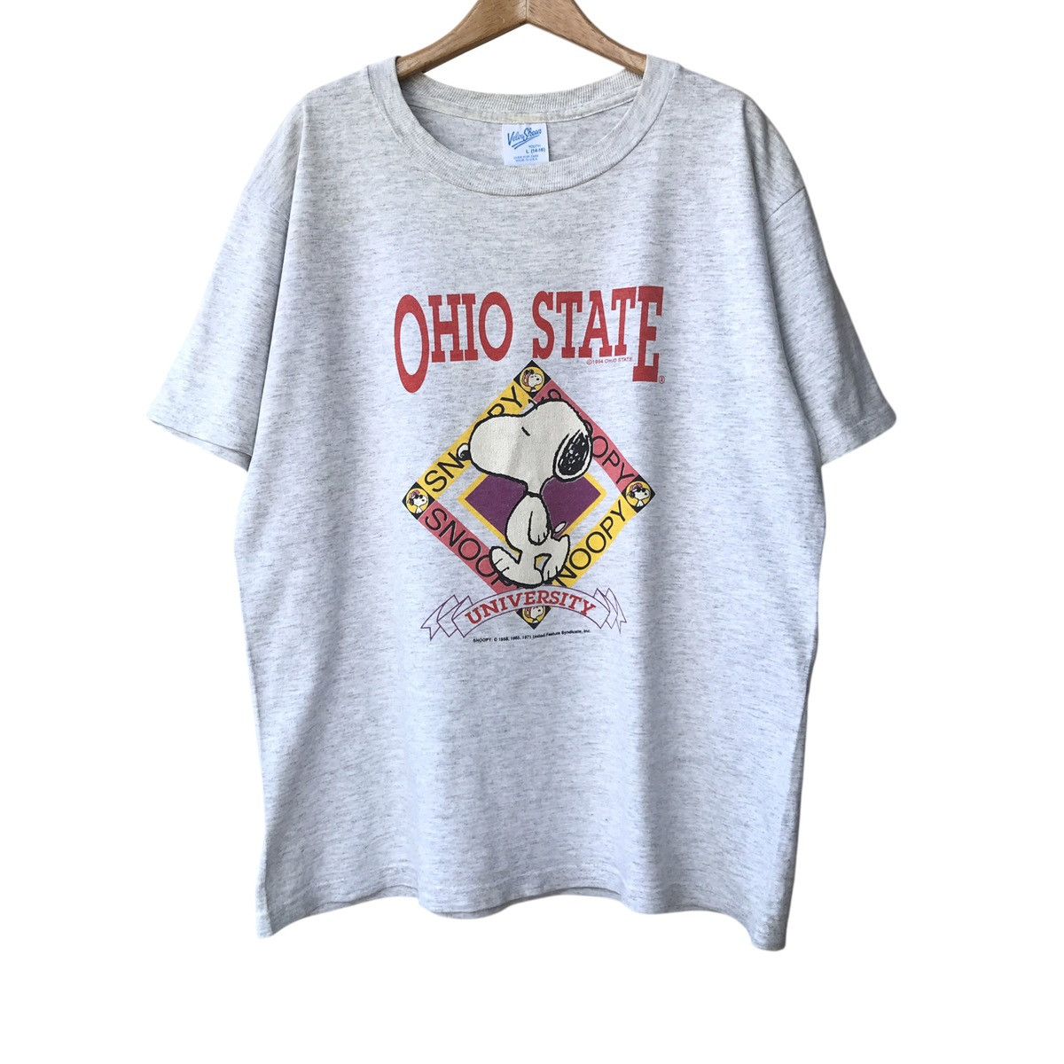 Peanuts × Velva Sheen × Vintage Snoopy Peanuts Ohio State Uni. Vintage 1994 Unisex Kids Tee Size US L / EU 52-54 / 3 - 1 Thumbnail