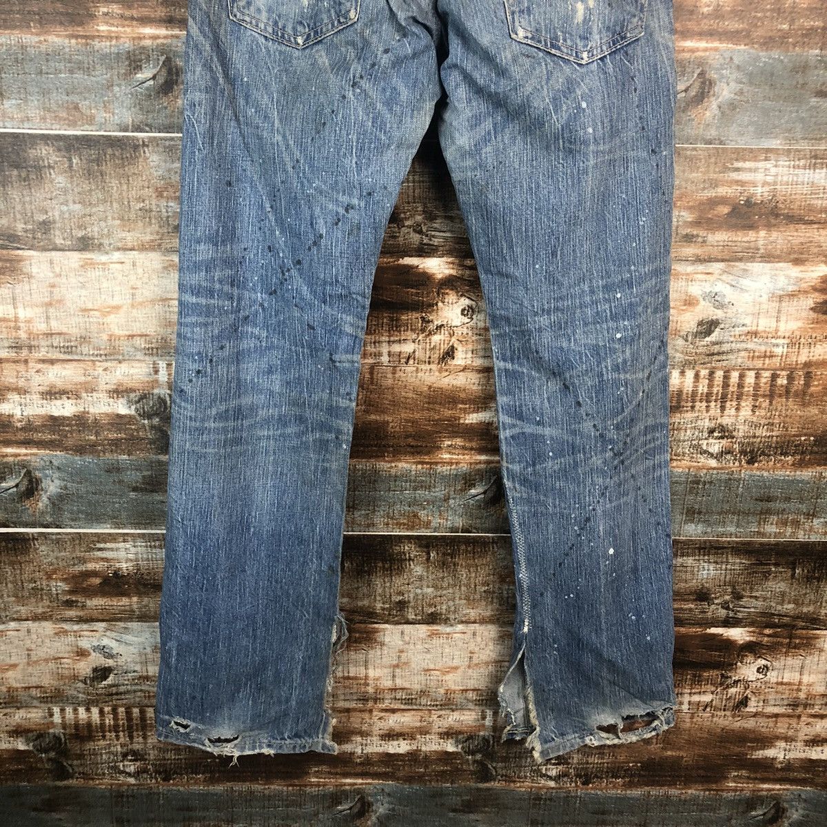 Edwin DLL Edwin Blue Stripe Distressed Denim Pants #C006 Size US 31 - 17 Thumbnail