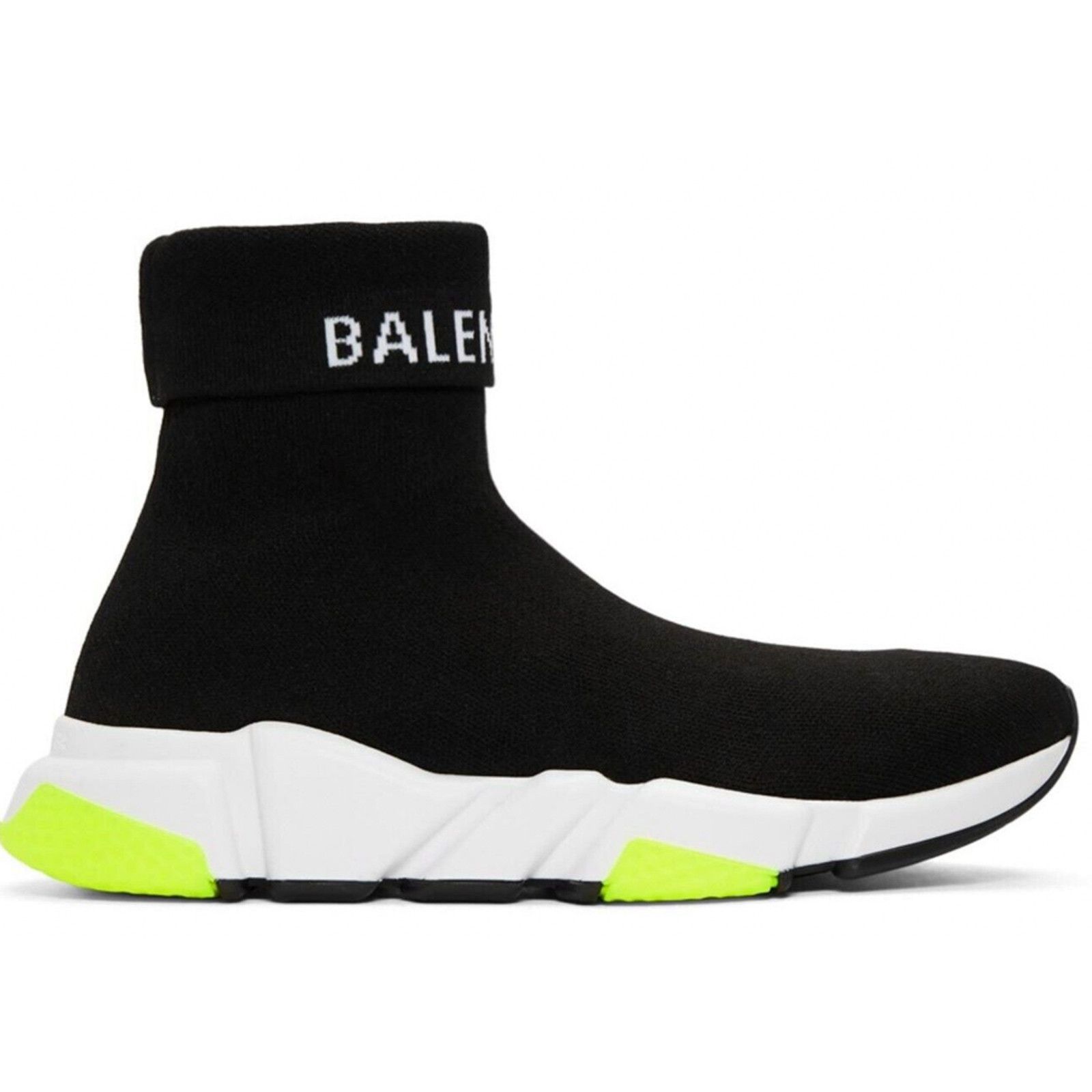 Balenciaga Balenciaga Mens Sock Speed Black White Yellow Logo Size US 10 / EU 43 - 3 Thumbnail