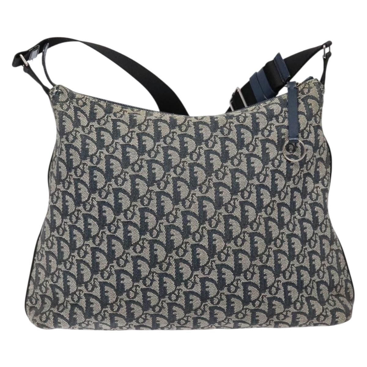 Dior DIOR Trotter Canvas Shoulder Bag Navy Silver Size ONE SIZE - 3 Thumbnail