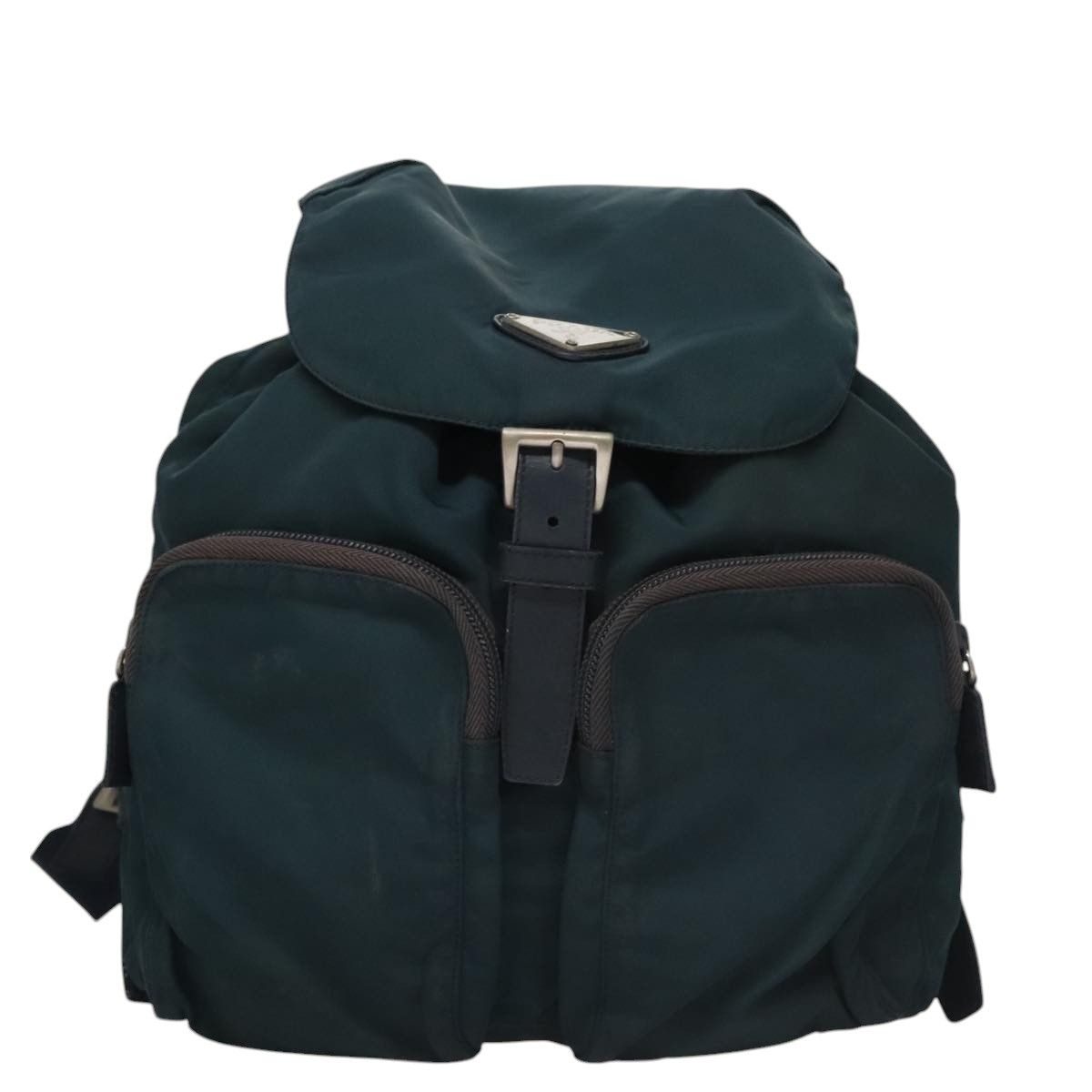 Vela Khaki Synthetic Backpack Bag (Pre-Owned)
