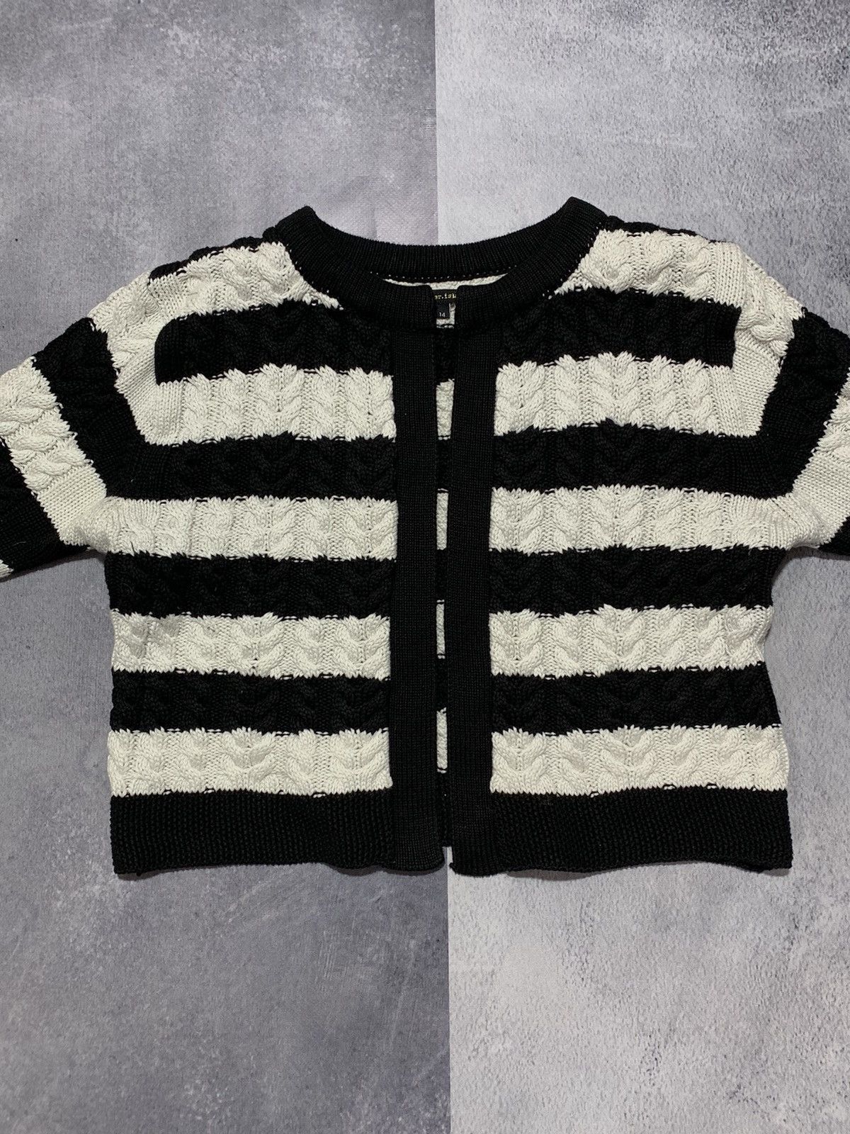 Japanese Brand × Vintage Vintage Y2K cropped stripped knitwear cardigan size L Size L / US 10 / IT 46 - 4 Thumbnail