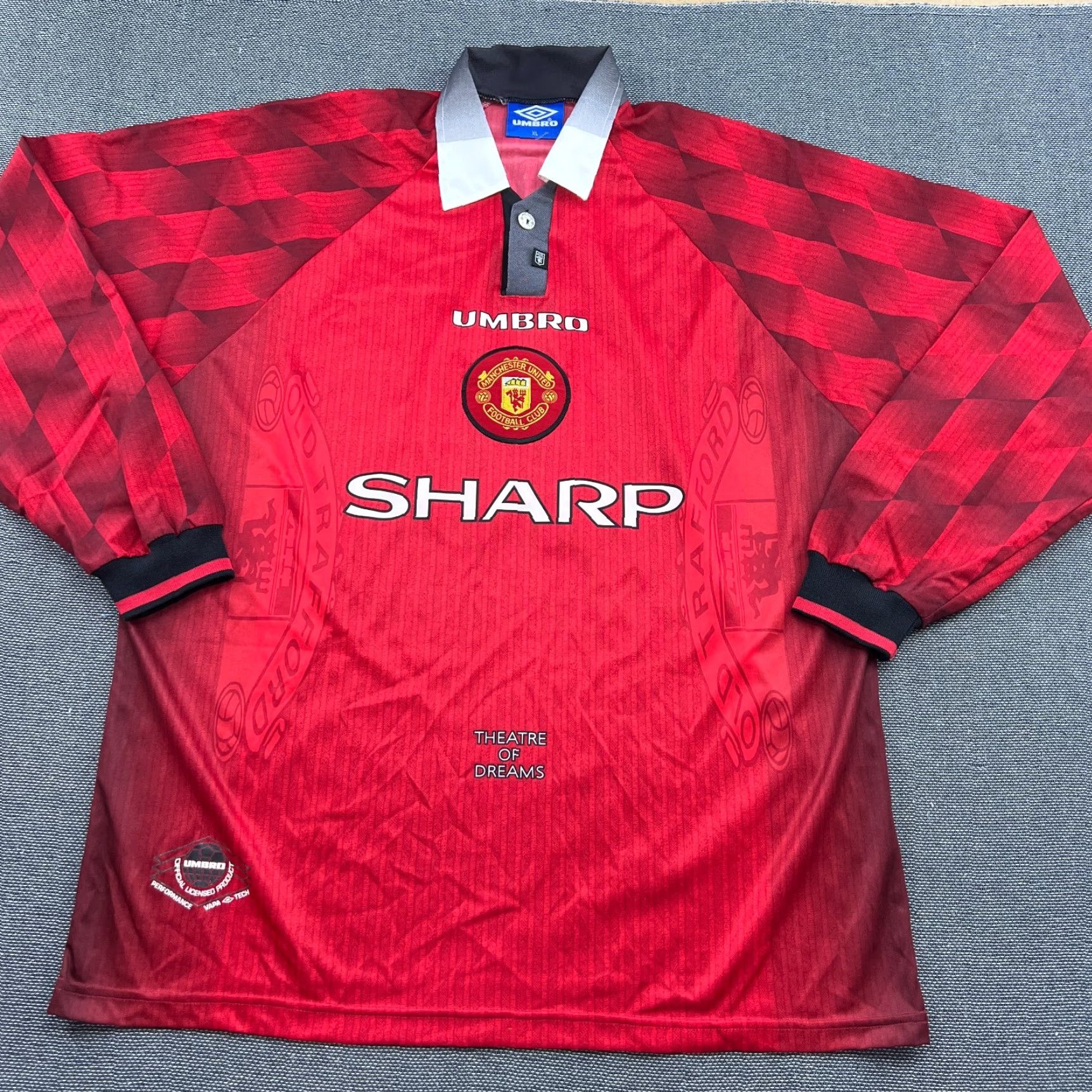 Umbro VINTAGE Umbro Manchester United Jersey Shirt XL Red Football Teddy Sheringham Long Sleeve Shirts Men's Size US XL / EU 56 / 4 - 3 Thumbnail