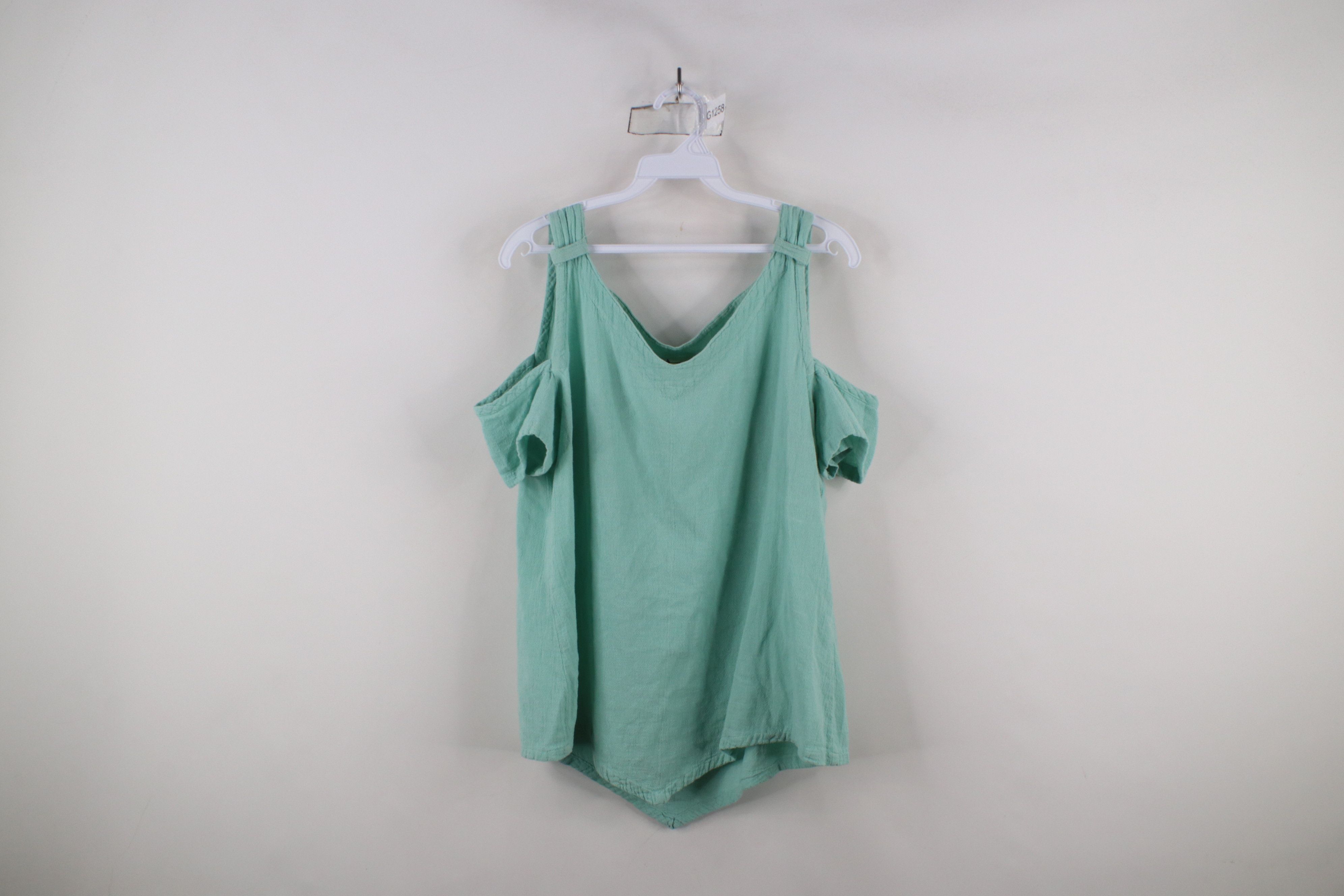 Vintage Vintage 90s Streetwear Gauzy Cotton Open Shoulder T-Shirt Size L / US 10 / IT 46 - 1 Thumbnail