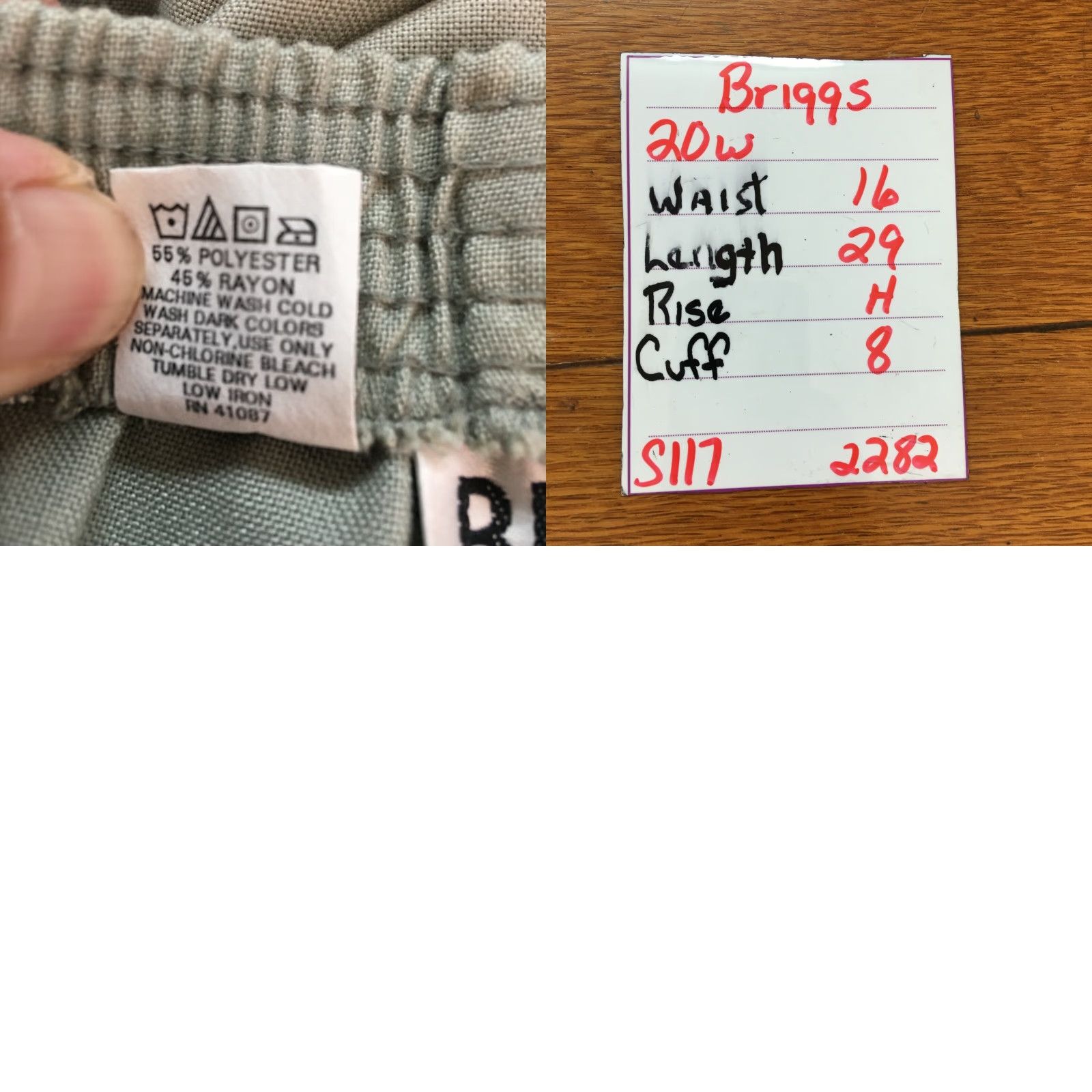 Vintage Briggs Womens Jogger Pants Gray Size 20W Elastic Waist Pull On Regular Straight Inseam 29 in 32 in 55% Polyester, 45% Rayon N Size 42" / US 20 - 8 Thumbnail