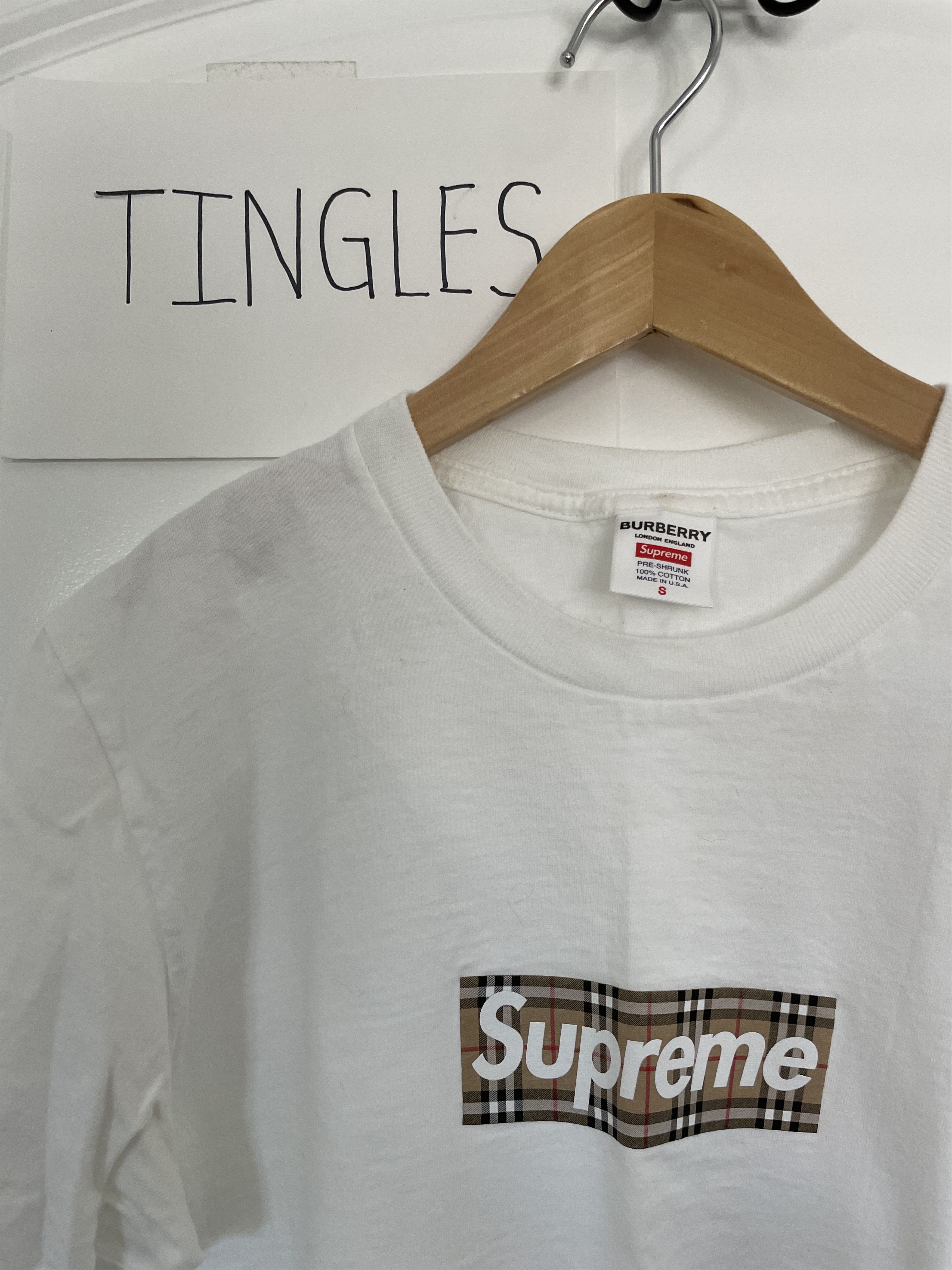 ☆Supreme / Burberry Box Logo Tee Supreme Burberry Box Logo Tee Black Men's - SS22 - US