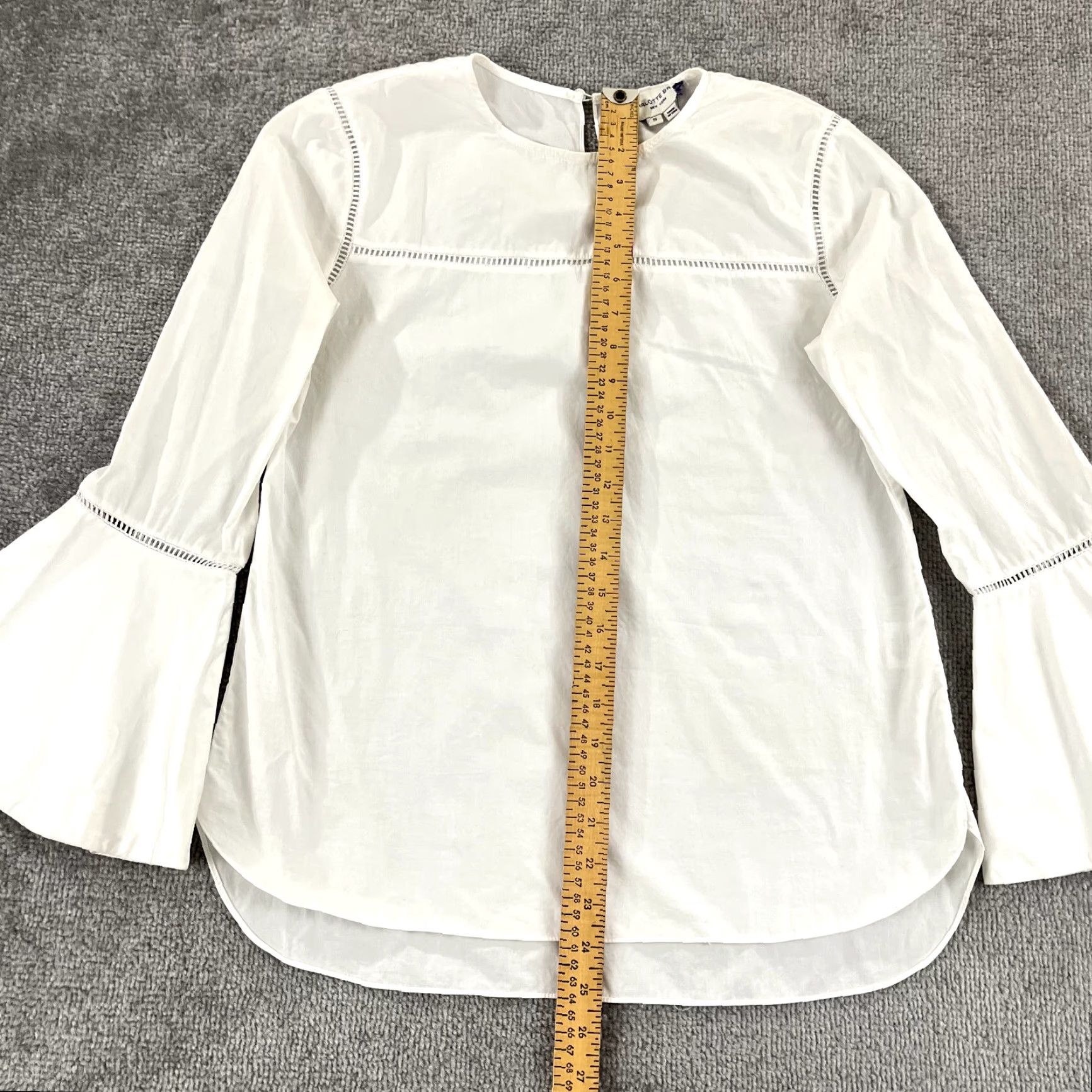 Bell CHARLOTTE BRODY Top Womens Small White Blouse Shirt Bell Sleeve Pullover Size S / US 4 / IT 40 - 3 Thumbnail