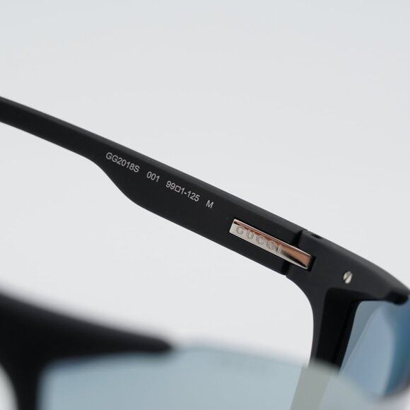 Gucci Gucci GG2018S 001 Sunglasses Matte Black Shield Frame, Smoke Size ONE SIZE - 6 Thumbnail