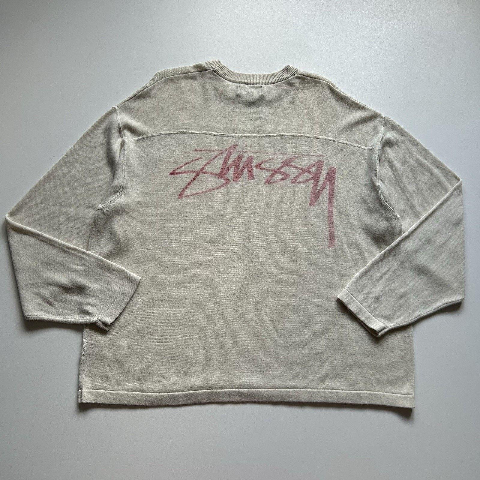 Stussy Stussy Football Crew Shirt Medium Long Sleeve Viscose Rare Size US M / EU 48-50 / 2 - 1 Thumbnail