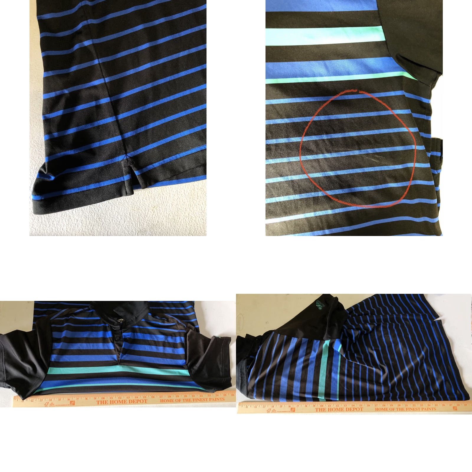 Under Armour Under Armour Shirt Mens L Striped Black Blue Sports Collar Casual Activewear Regular Size Size US L / EU 52-54 / 3 - 8 Thumbnail