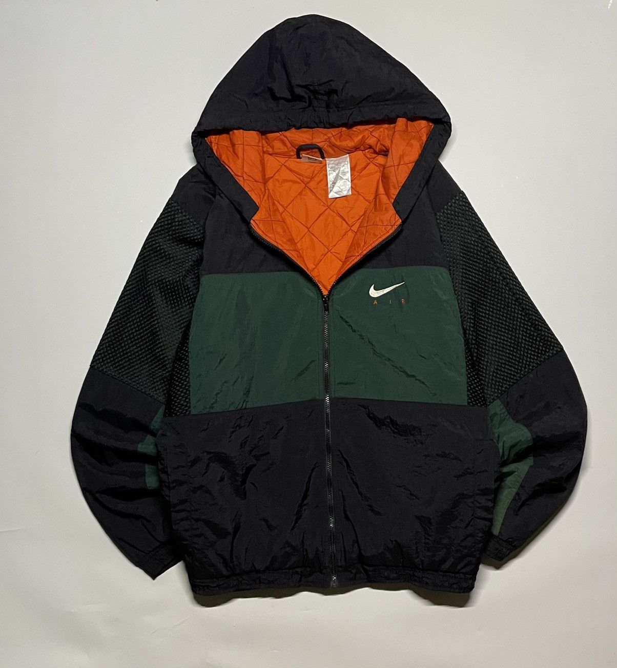 Nike × Vintage Nike Air 90s Hooded Lightweight Winter Swoosh puffer Jacket Size US XL / EU 56 / 4 - 12 Thumbnail