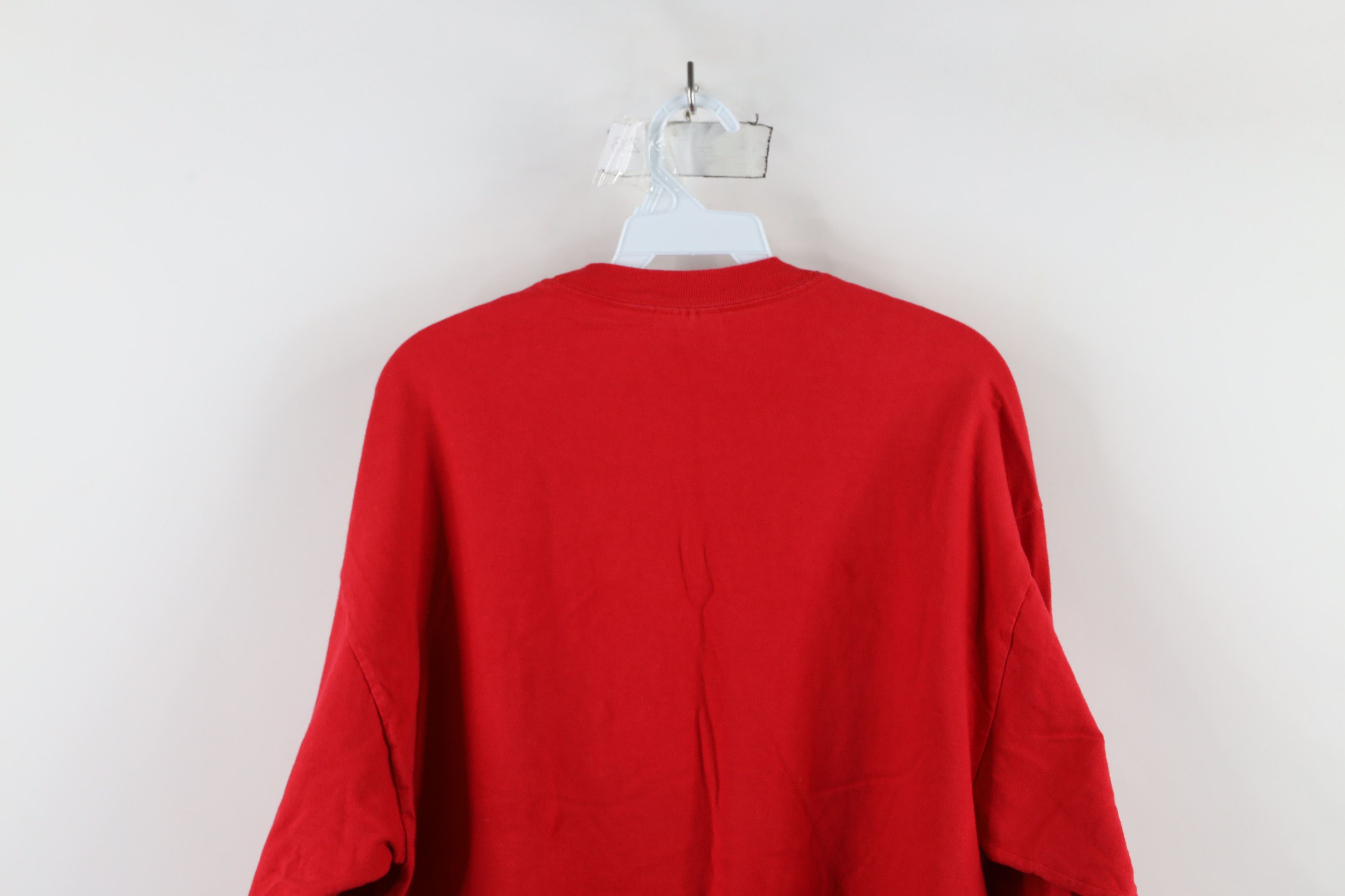 Hanes × Vintage Vintage 90s Hanes Beefy Blank Cotton Long Sleeve T-Shirt Red Size US XL / EU 56 / 4 - 11 Thumbnail