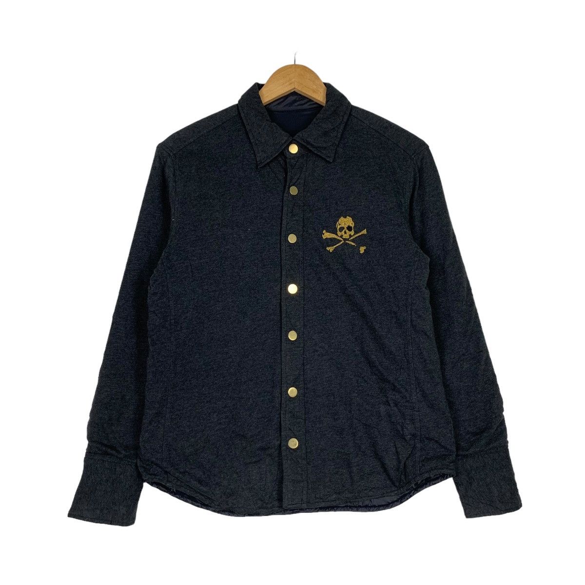 I Love Hand Jam Skulls Big Logo Button Jacket #1022-C46