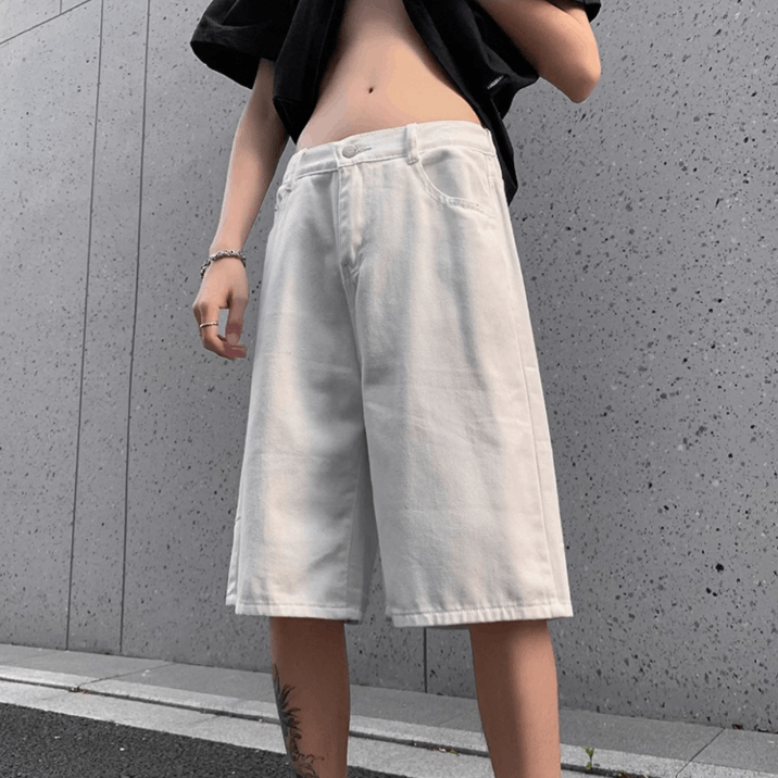 Japanese Brand × Jean Retro loose fitting straight leg denim shorts Size US 30 / EU 46 - 3 Thumbnail
