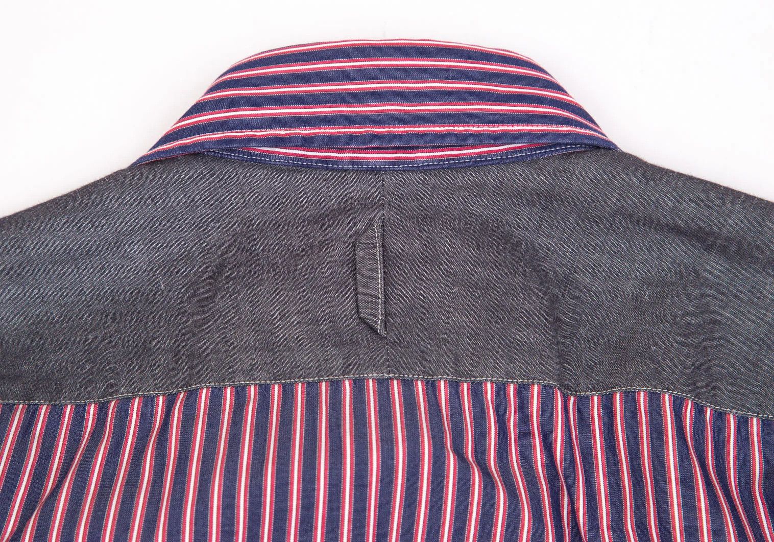Junya Watanabe Striped Panel Shirt in Navy and Red, Size XS Size US XS / EU 42 / 0 - 12 Thumbnail