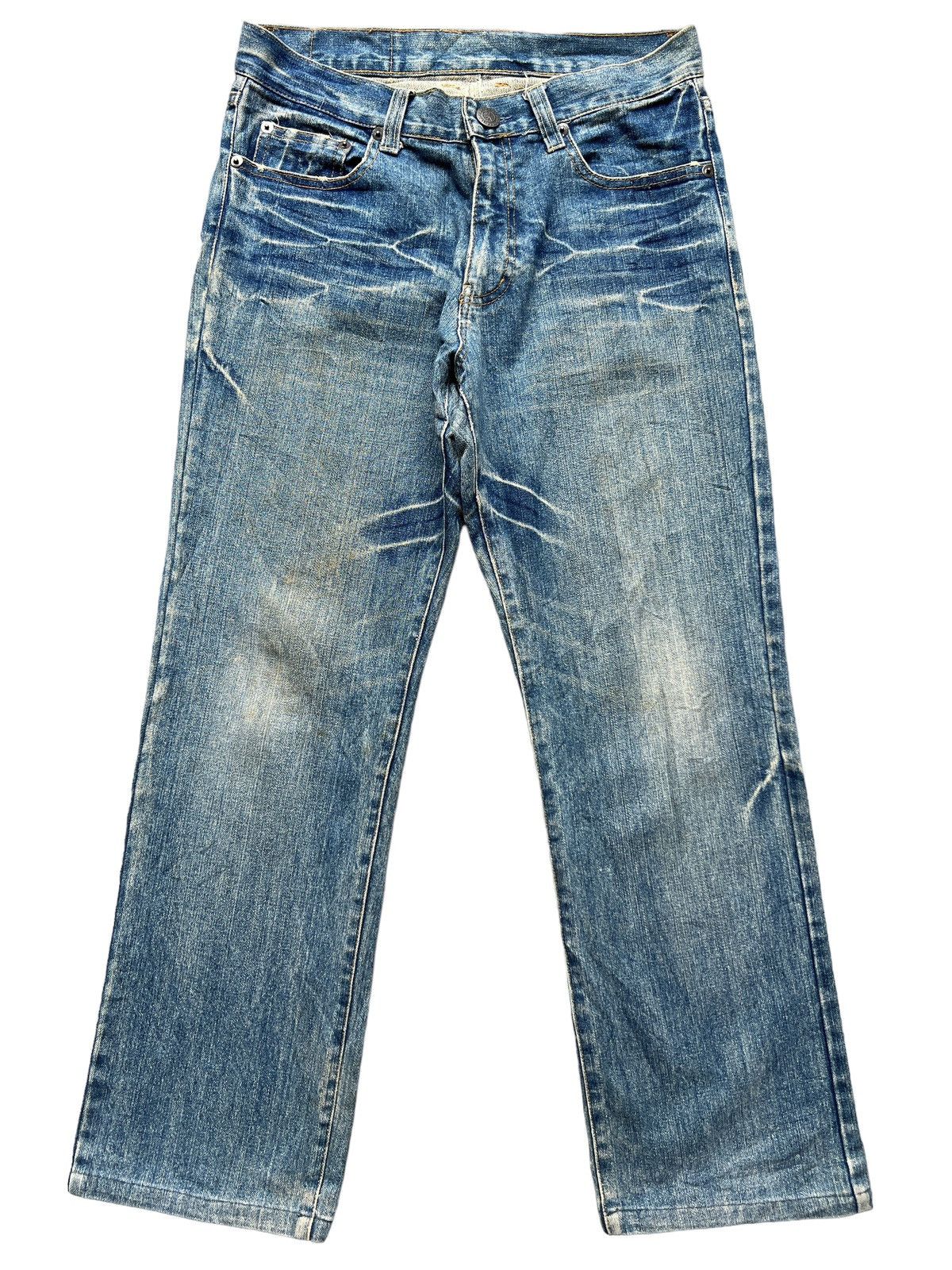 Other Peace Spellout Japanese Distressed Denim Jeans 33x29 Size US 33 - 2 Thumbnail