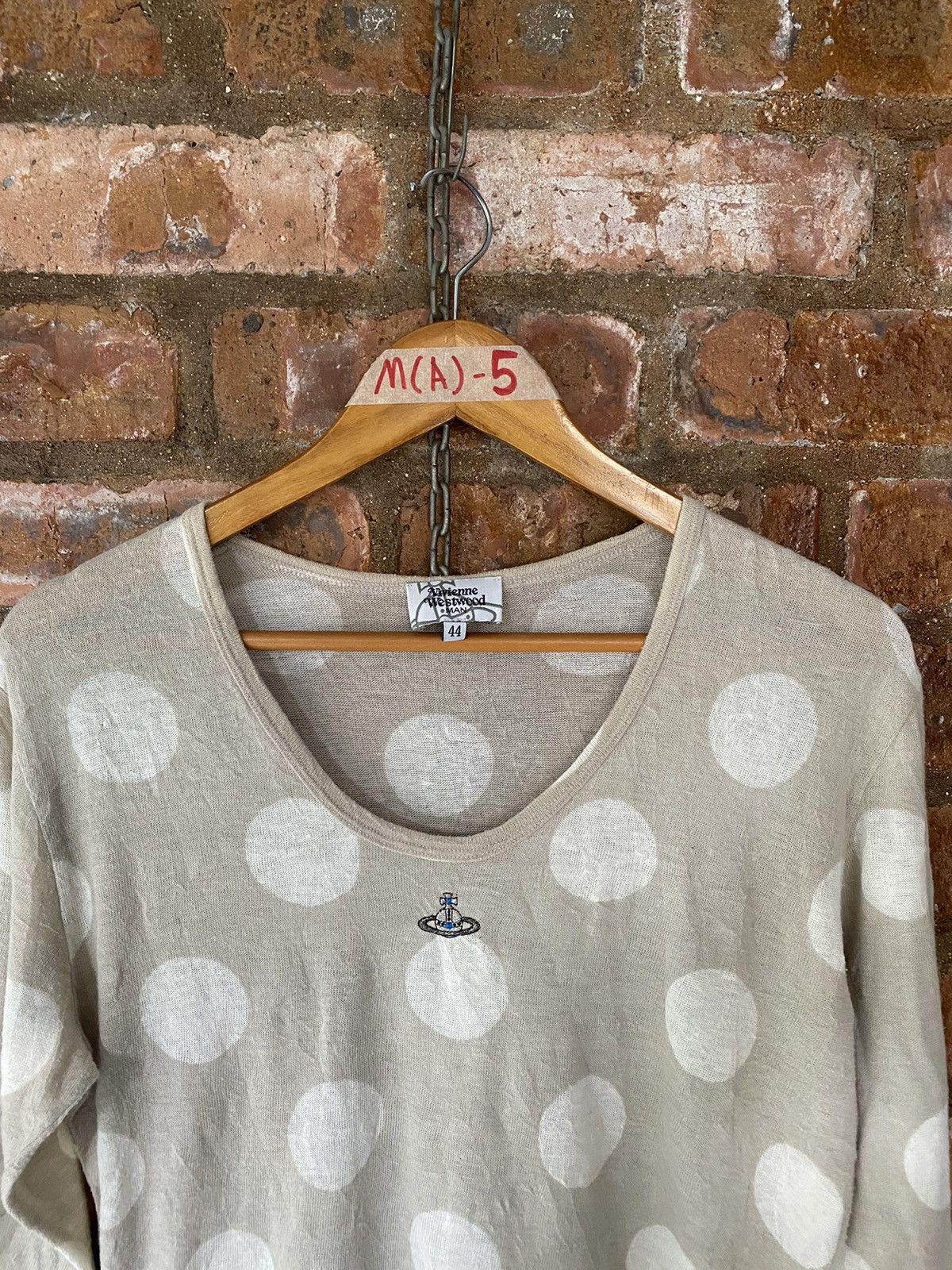 Vivienne Westwood 2000s Center logo embroidered polka dot 3/4 sleeve Size US M / EU 48-50 / 2 - 3 Thumbnail