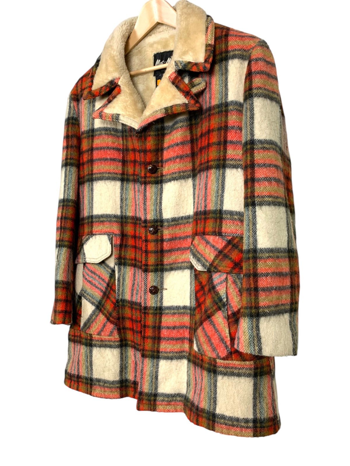 Japanese Brand 50s Vintage Canada Plaid Shearling Wool Heavy Coat Size US M / EU 48-50 / 2 - 7 Thumbnail