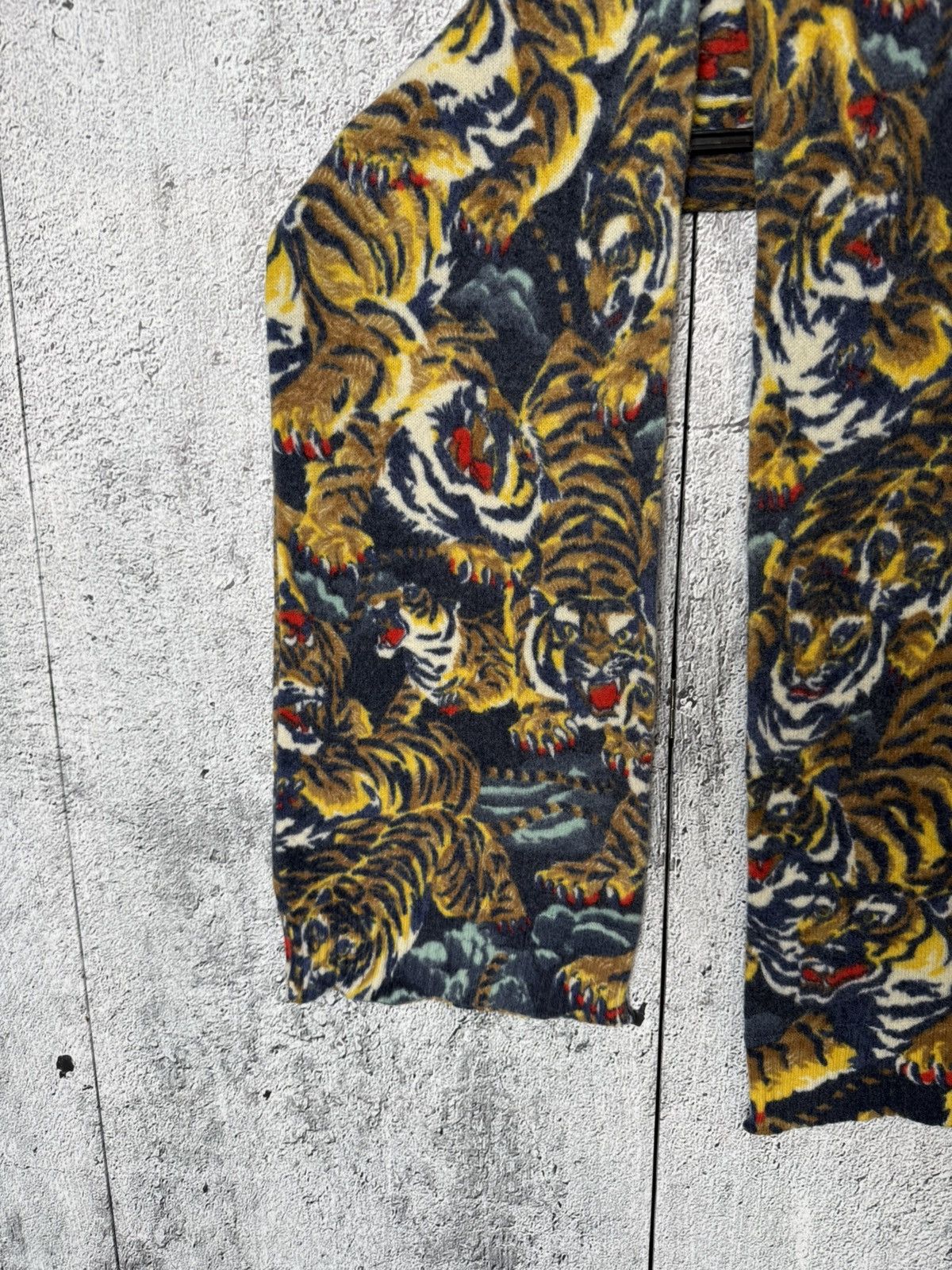 Kenzo Kenzo Paris Wool Tiger All Over Printed Scarf MultiColor Size ONE SIZE - 9 Thumbnail