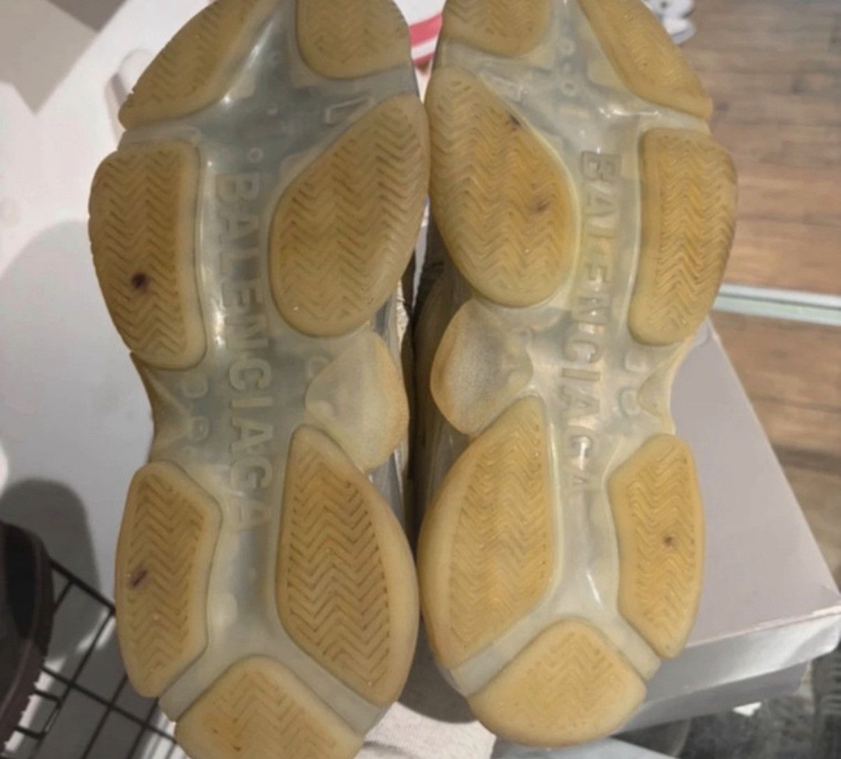Balenciaga Balenciaga Grey Leather and Mesh Triple Clear Sole Sneakers Size US 9 / IT 39 - 6 Thumbnail