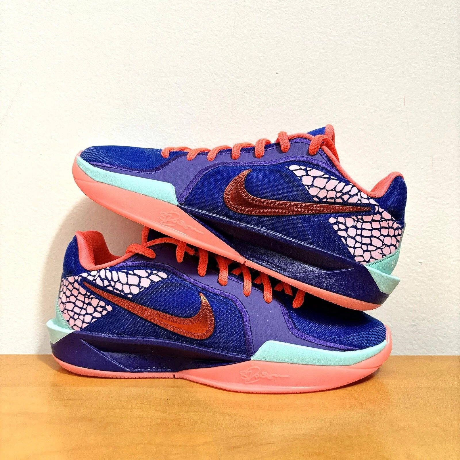 1/1 Nike Sabrina Pink And Blue Basketball Shoes