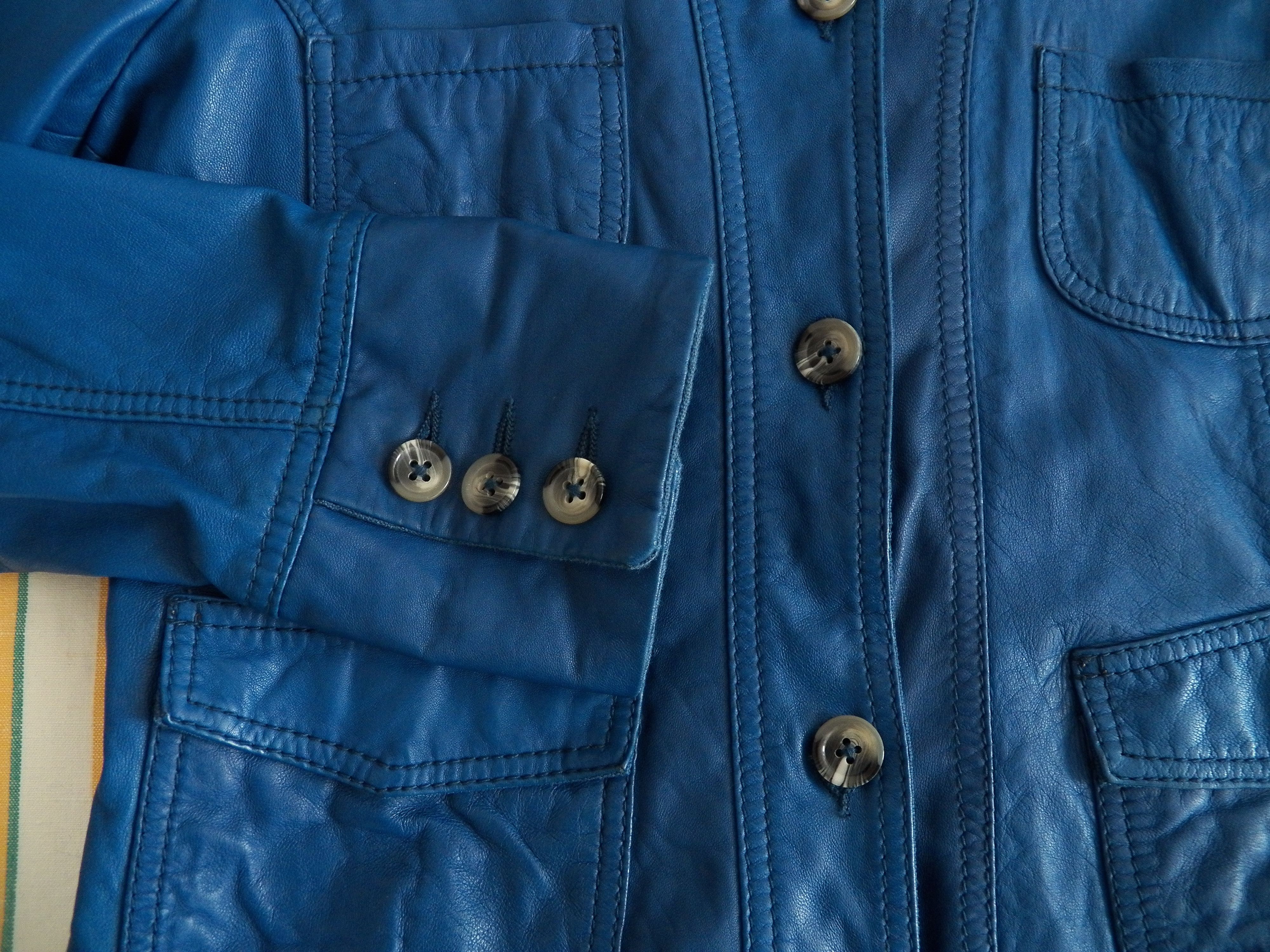 Other Leonardo Leather Button Up Designer Jacket Mandarin Collar Size XL / US 12-14 / IT 48-50 - 9 Thumbnail