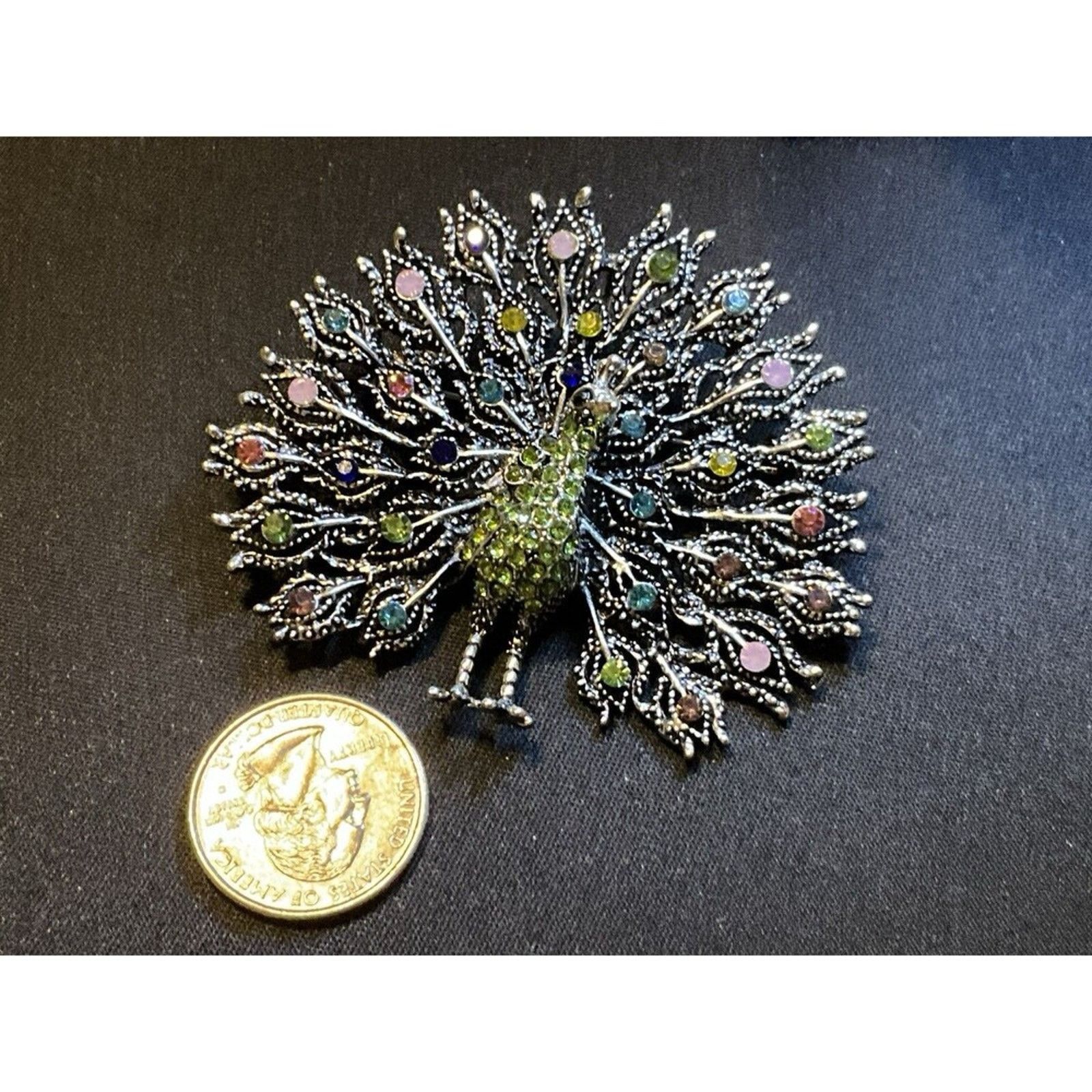 Other Large Rhinestone Peacock Brooch Size ONE SIZE - 3 Thumbnail