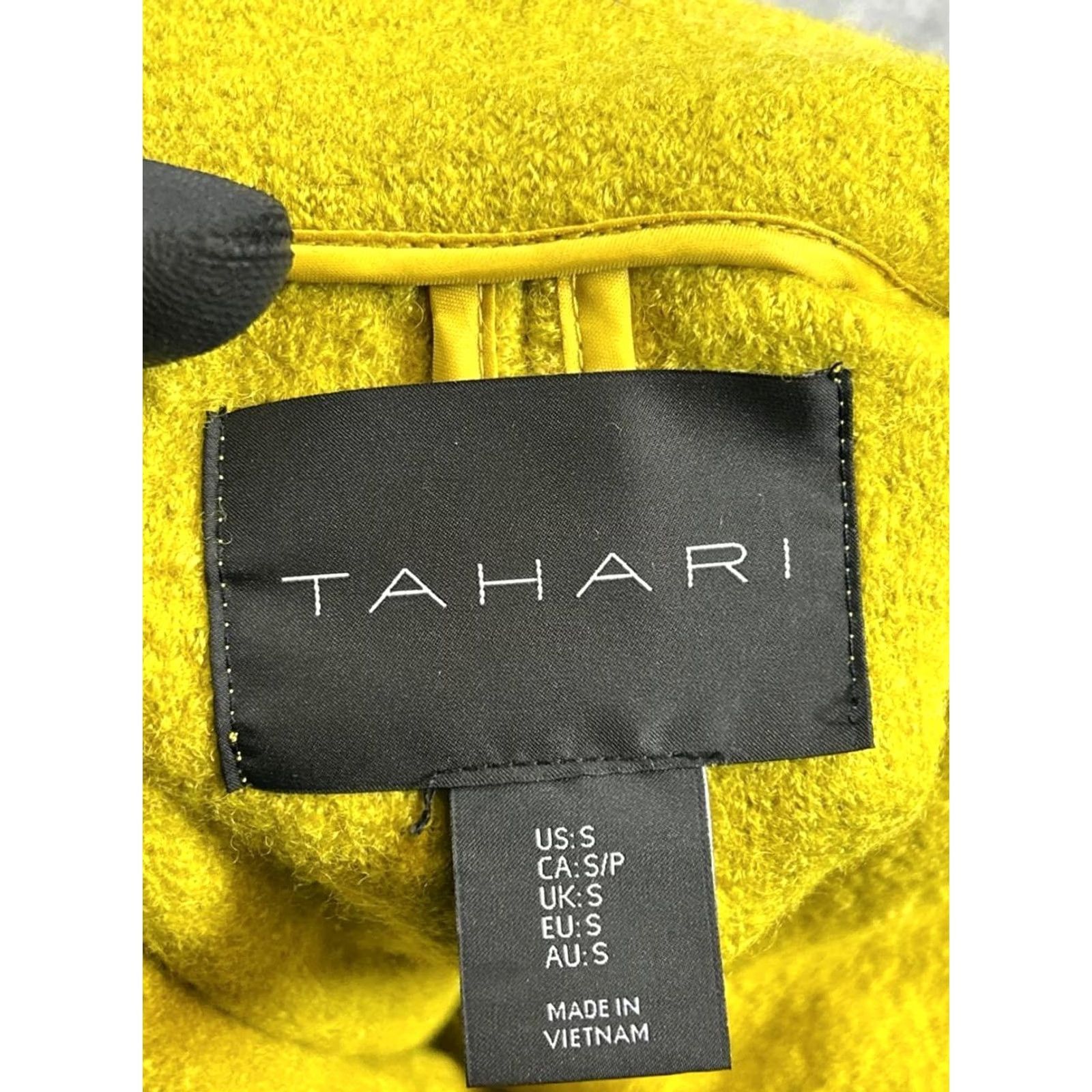 Vintage Tahari Jacket Womens Small Yellow Wool Blend Full Zip Size S / US 4 / IT 40 - 3 Thumbnail