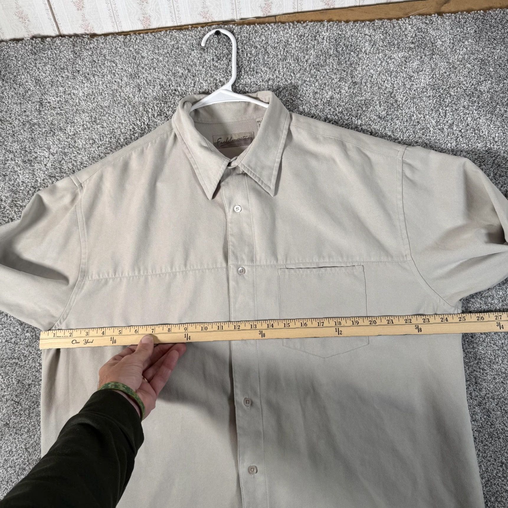 Vintage VINTAGE Fieldmaster Shirt Shacket 90s 2000s Microfleece Button-Up Long Sleeve Beige 100% Polyester Mens Large Pockets Size US L / EU 52-54 / 3 - 3 Thumbnail