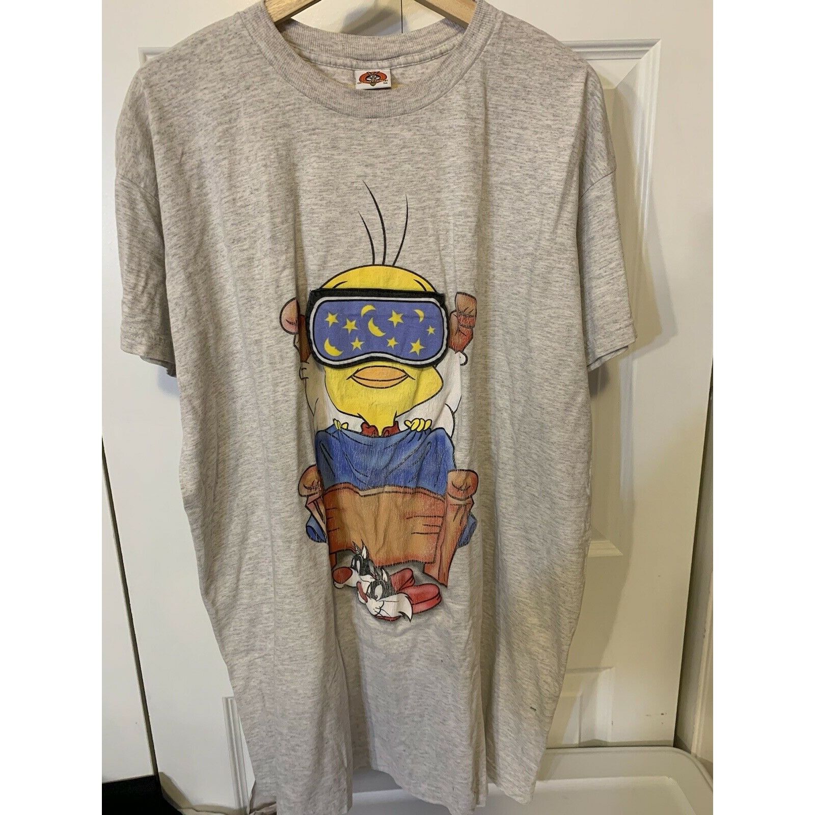 Vintage Vtg Tweety Bird T ShIrt Wights Out 1999 Looney Tunes Warner Size US XL / EU 56 / 4 - 5 Thumbnail