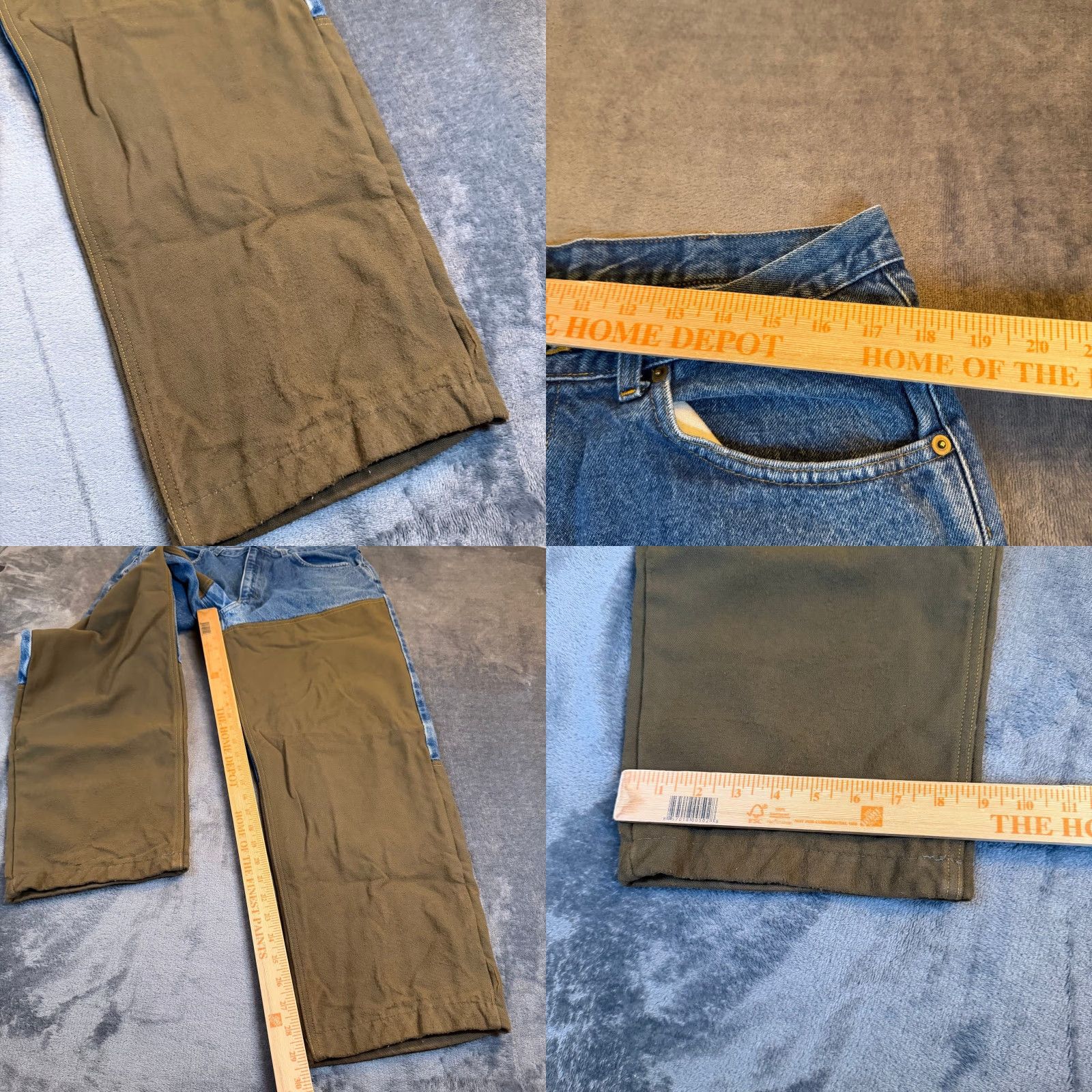 Vintage LL Bean Upland Field Jeans Denim Blue Olive Canvas 5-Pocket Mens 35x29 Straight Jeans Mens Regular Denim Cotton Size US 35 - 8 Thumbnail