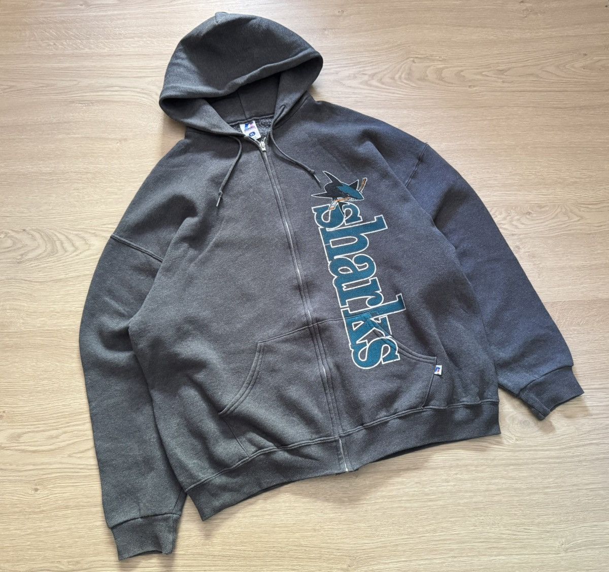 Russell Athletic Vintage Russell Full Zip Hoodie Grey Faded