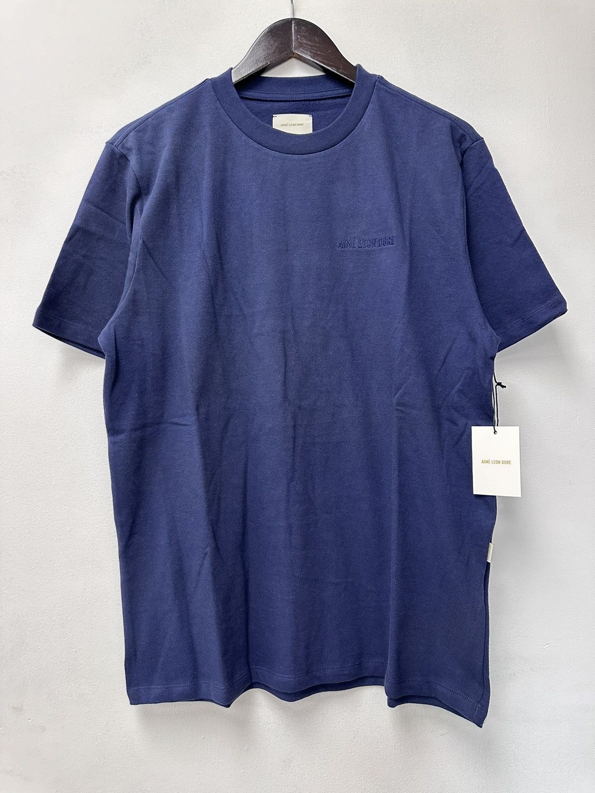 Aime Leon Embroidered wordmark T-shirt navy blue