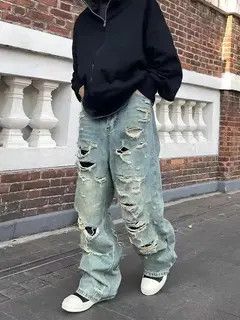 VIBE Street hip-hop washed vintage baggy jeans Size US 33 - 7 Thumbnail
