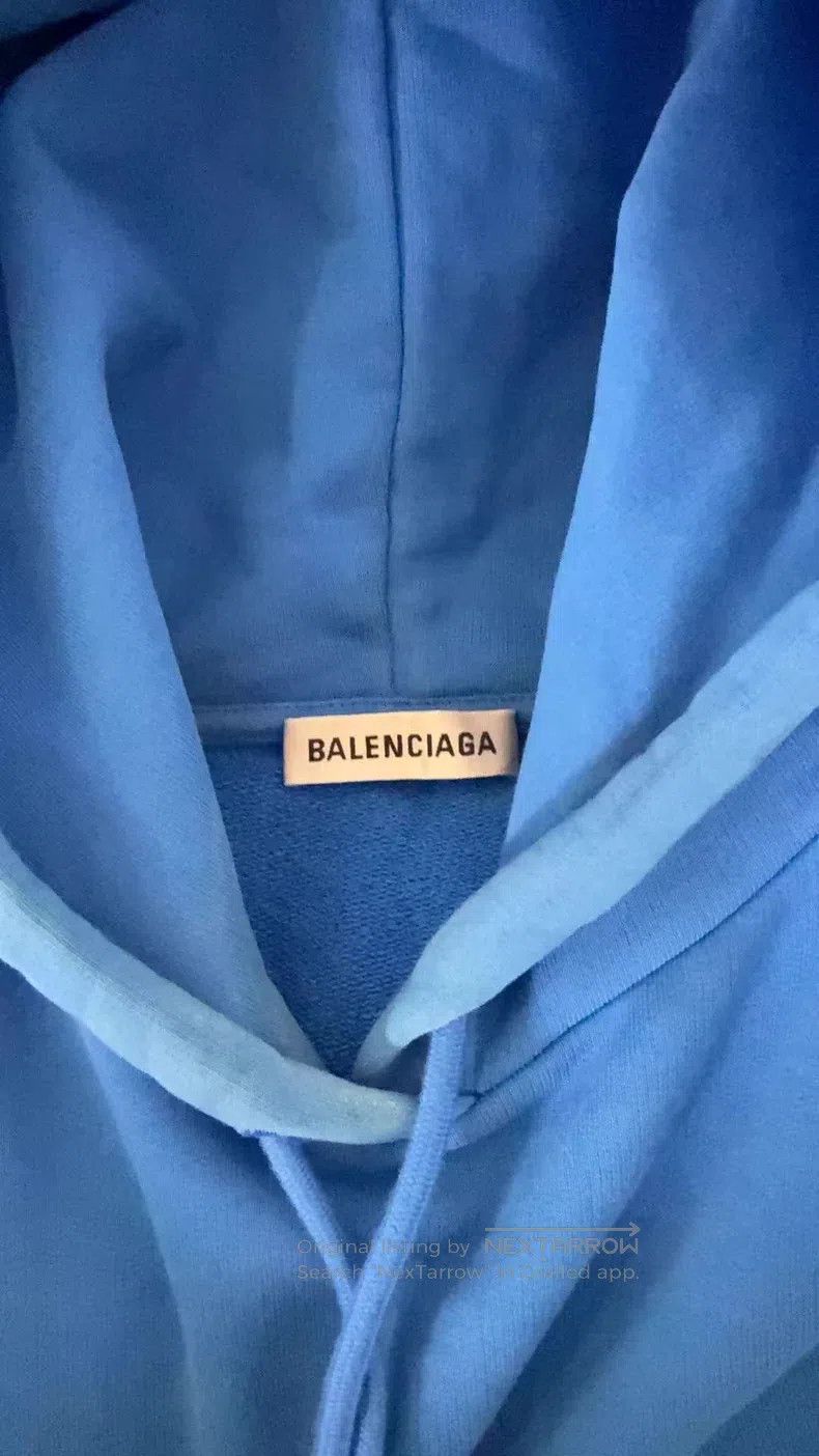 Balenciaga Balenciaga Blue Hooded Sweatshirt Size US S / EU 44-46 / 1 - 2 Thumbnail