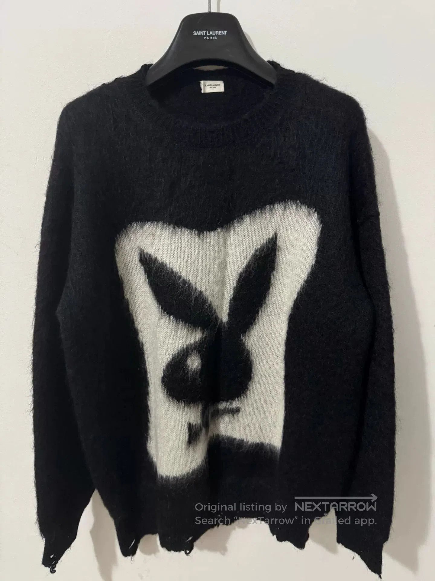 Yves Saint Laurent Saint Laurent Playboy Black Mohair Sweater. Size US XL / EU 56 / 4 - 1 Thumbnail