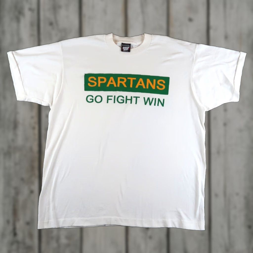 Vintage Vintage 90s Michigan State Spartans We Got Heart Size XL T-Shirt White Made In USA Mens Size US XL / EU 56 / 4 - 1 Thumbnail