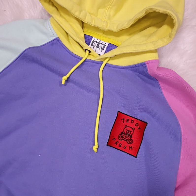 Teddy Fresh Teddy Fresh Colorblock Hoodie Yellow Purple Pink Cotton Size Size US M / EU 48-50 / 2 - 2 Thumbnail