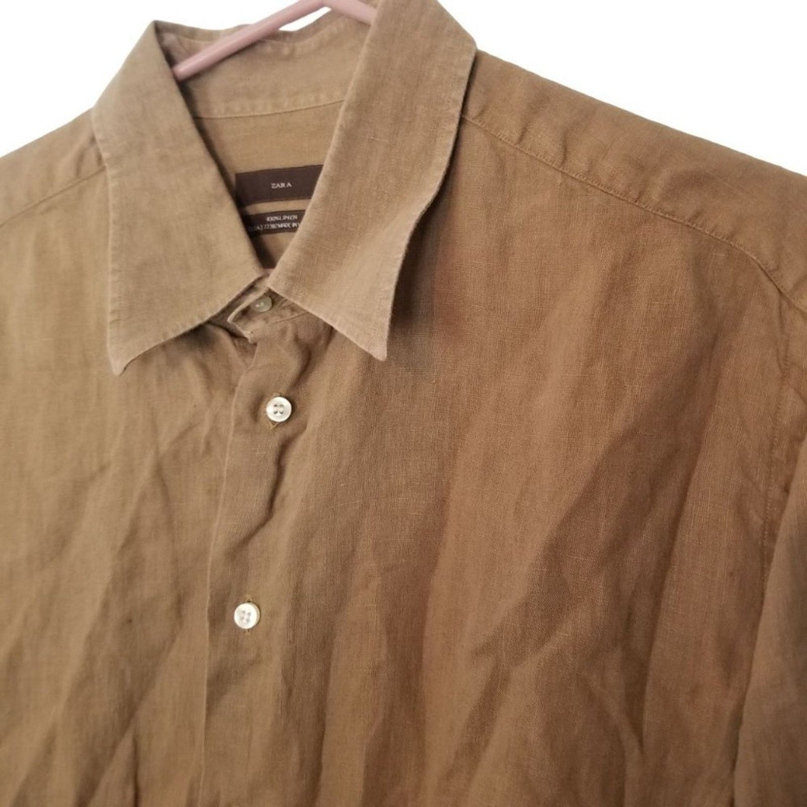 Zara ZARA Mens Linen Shirt Size XL Classic Minimalist Breathable Size US XL / EU 56 / 4 - 5 Thumbnail