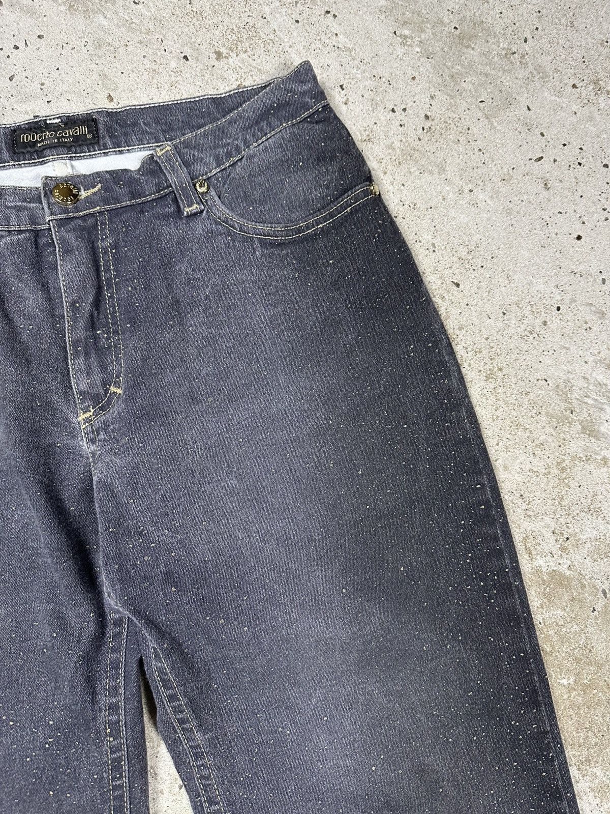Roberto Cavalli Vintage 90s Roberto Cavalli Brocade Denim Pants Jeans Size 30" / US 8 / IT 44 - 10 Thumbnail