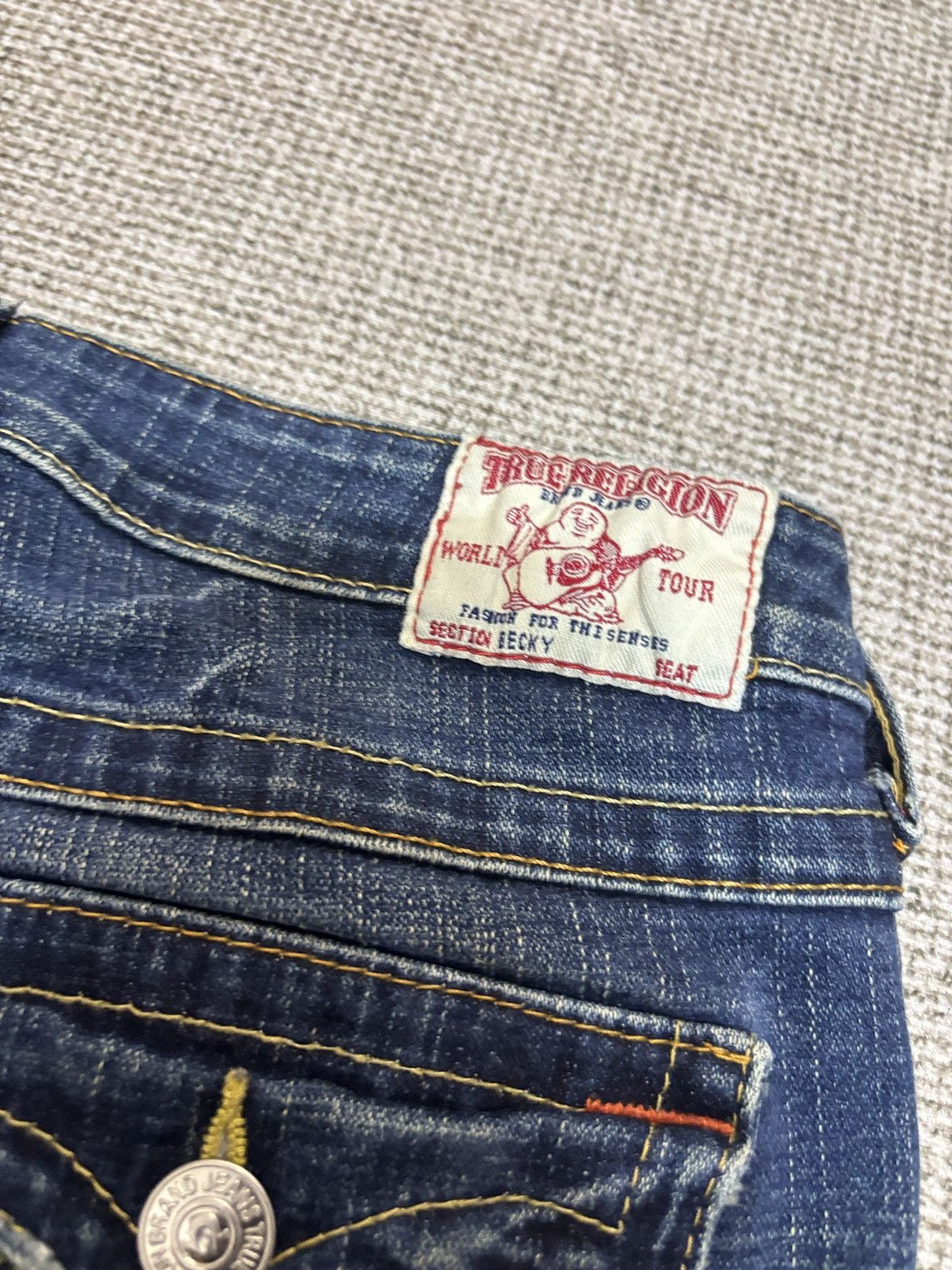 True Religion Y2K Distressed True Religion Flare Bootcut Denim Jeans Size 31" - 8 Thumbnail