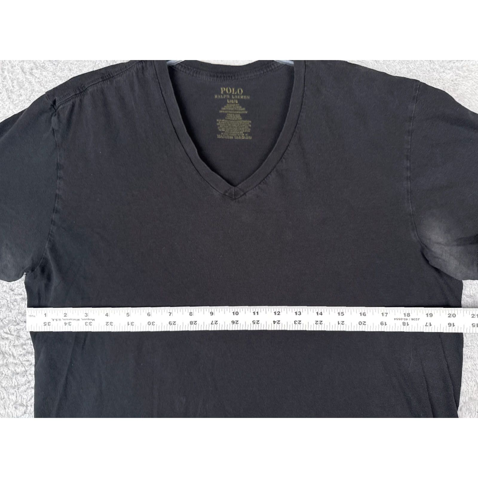Ralph Lauren Polo Ralph Lauren Shirt Men Large Black Short Sleeve V-Neck 100% Cotton READ Size US L / EU 52-54 / 3 - 7 Thumbnail