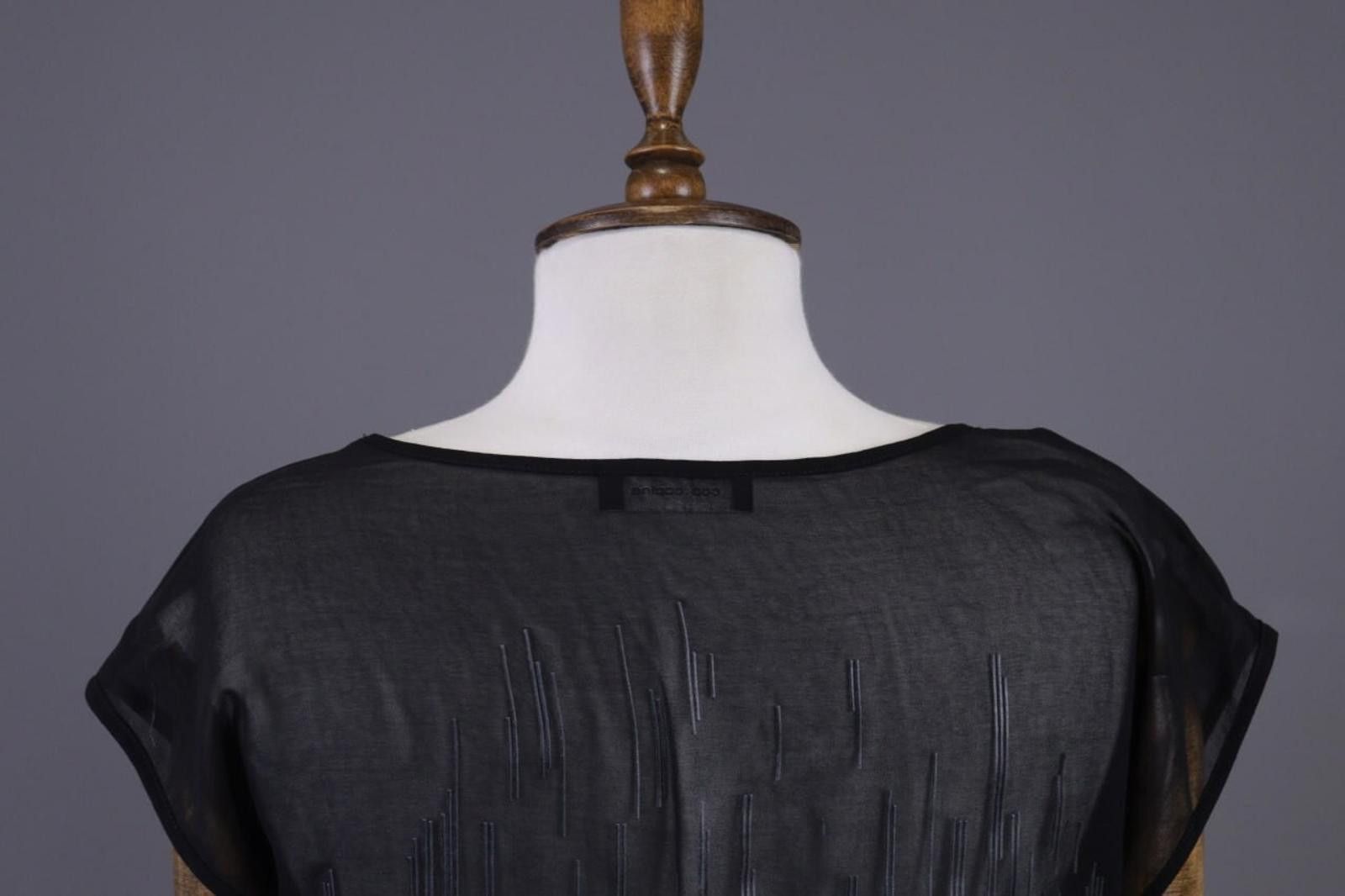 Designer Cop Copine Black Olanko Robe Summer Mesh Top Shirt Size 40 Size M / US 6-8 / IT 42-44 - 9 Thumbnail
