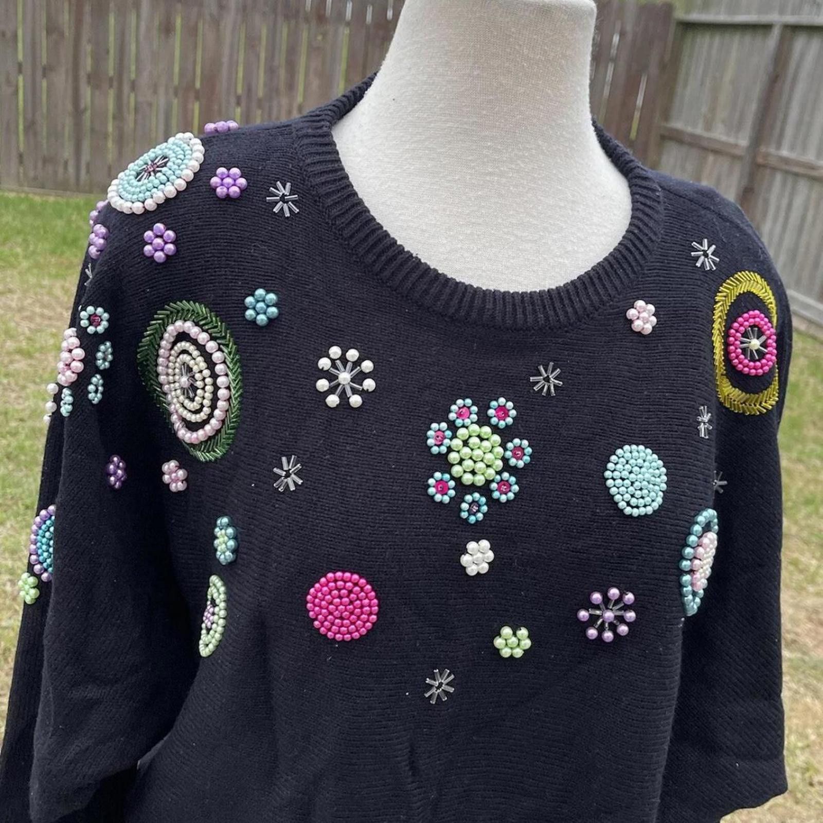 Other 80's Darian Knit Sweater Black Size L Retro Size L / US 10 / IT 46 - 2 Thumbnail